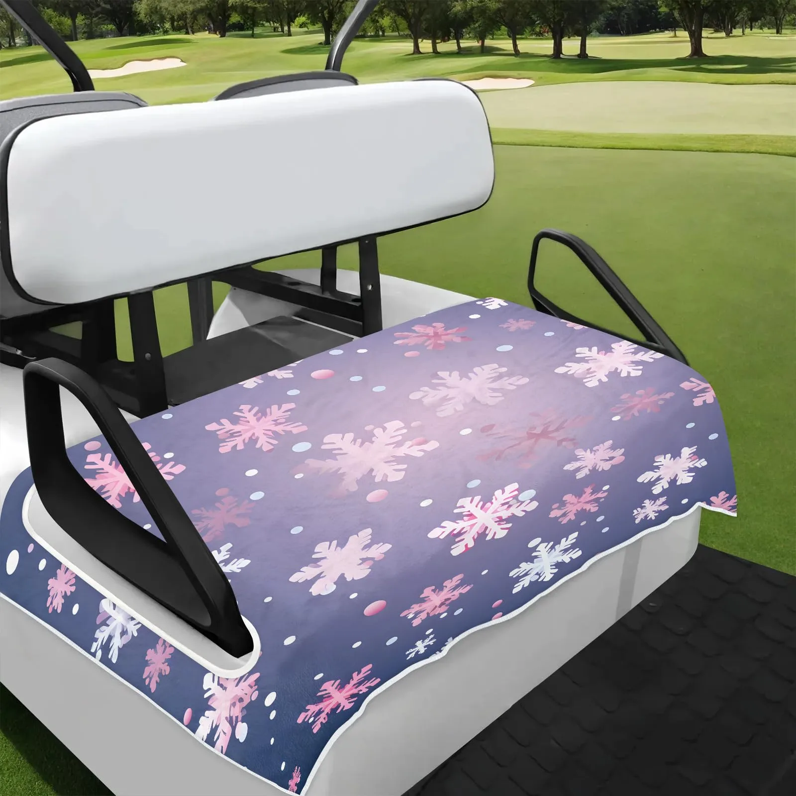 Tiveruda Purple Snowflake Golf Cart Seat Cover