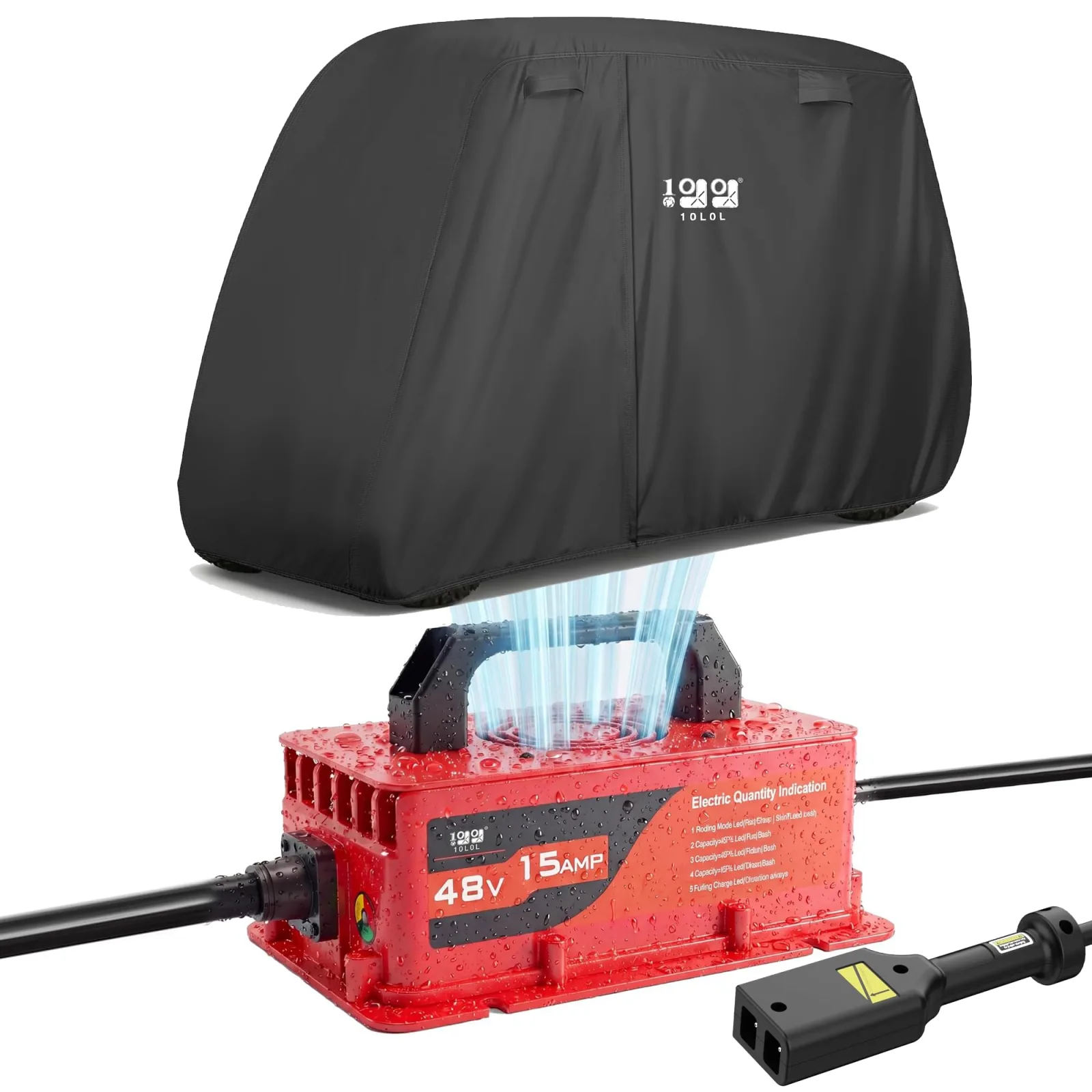 10L0L Golf Cart Cover and 36V Smart Charger Combo