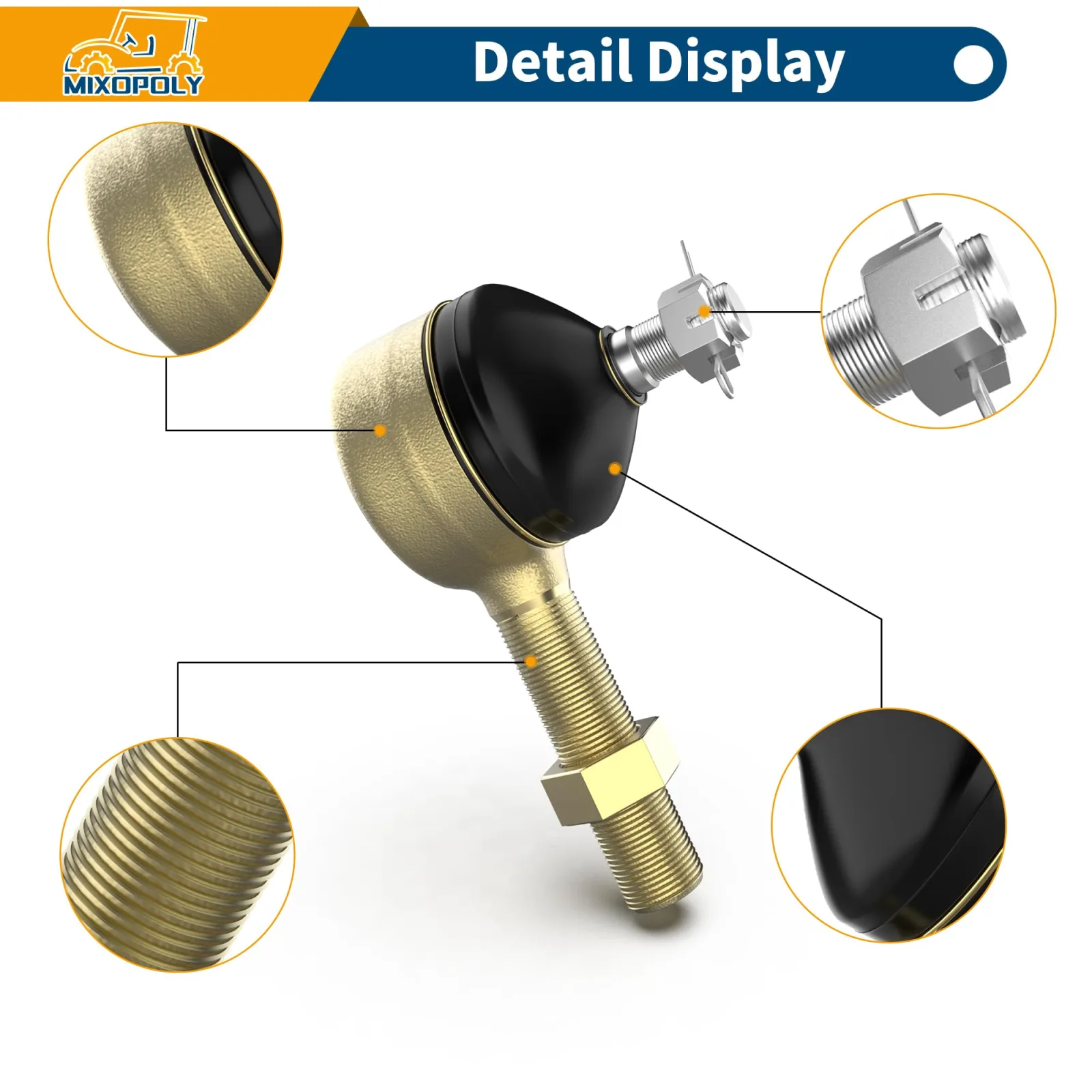 Mixopoly Tie Rod Ends for Club Car DS, 1976-2008 image 3
