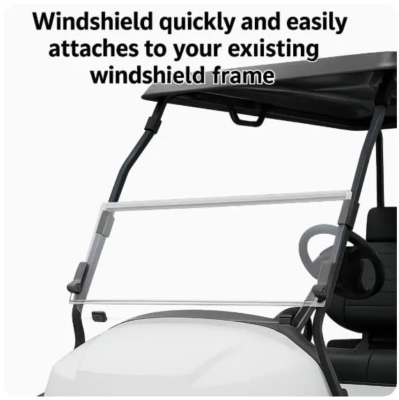 Evolution D2 Golf Cart Foldable Clear Windshield 2.05.0001 image 2