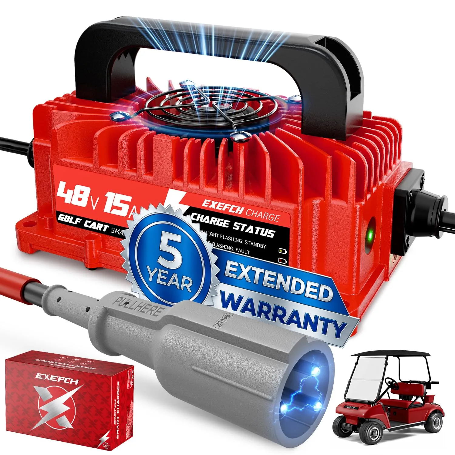 EXEFCH 48V 15A Charger for Club Car DS & Precedent