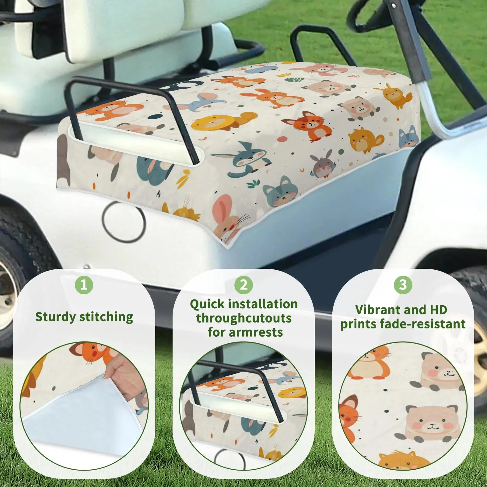 Tiveruda Golf Cart Seat Cover for 2-Person Seats image 3