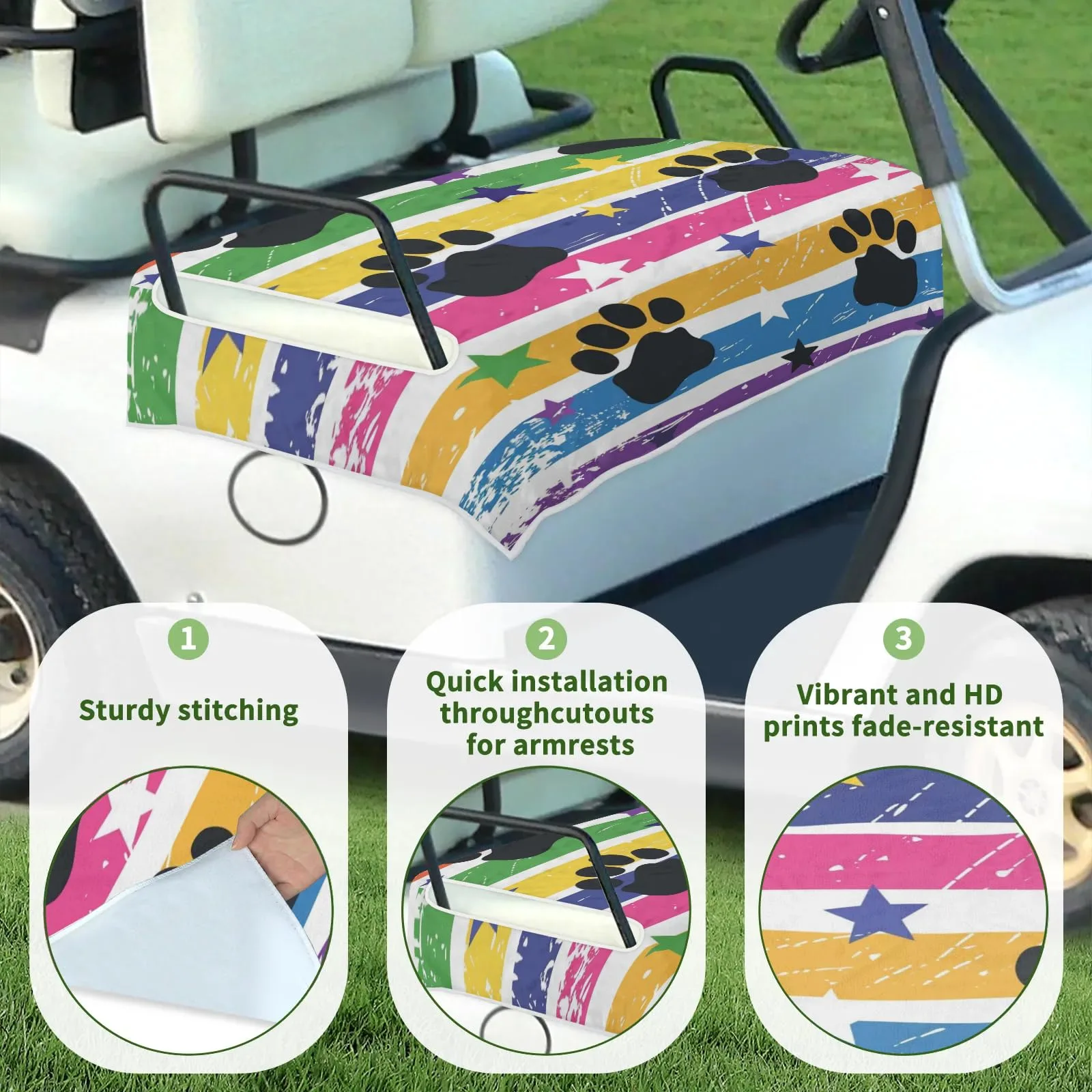 Tiveruda Golf Cart Seat Cover for Double Seats 51 x 31 in image 3