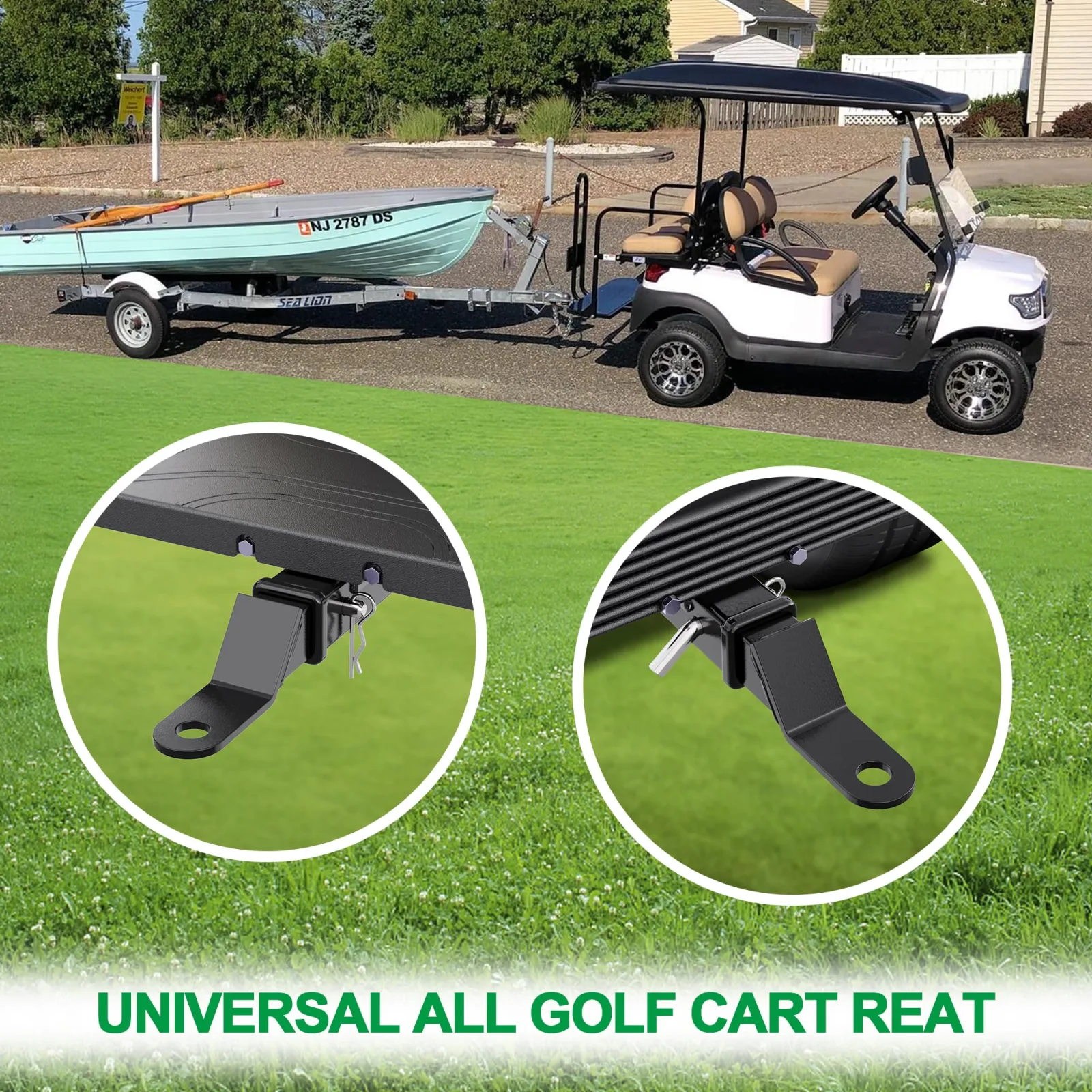 10L0L Universal Golf Cart Trailer Hitch Kit with 2-Inch Receiver image 3