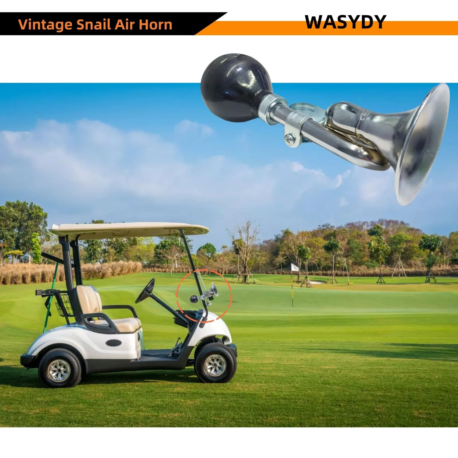 Wasydy Manual Retro Air Horn for Golf Carts image 4