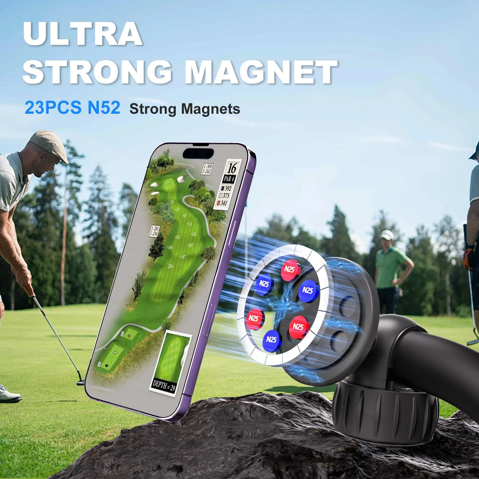 iLSKW MPH014 Magnetic Golf Push Cart Phone Holder image 2