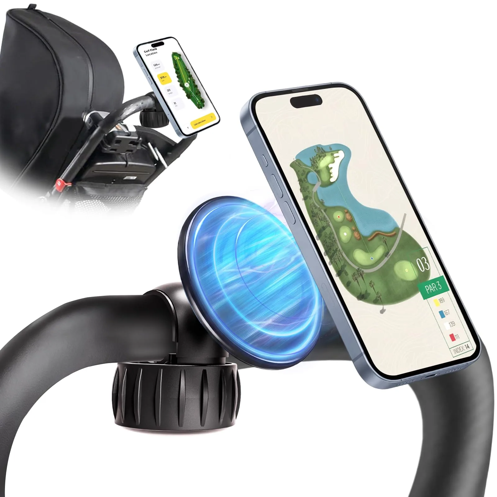 iLSKW MPH014 Magnetic Golf Push Cart Phone Holder