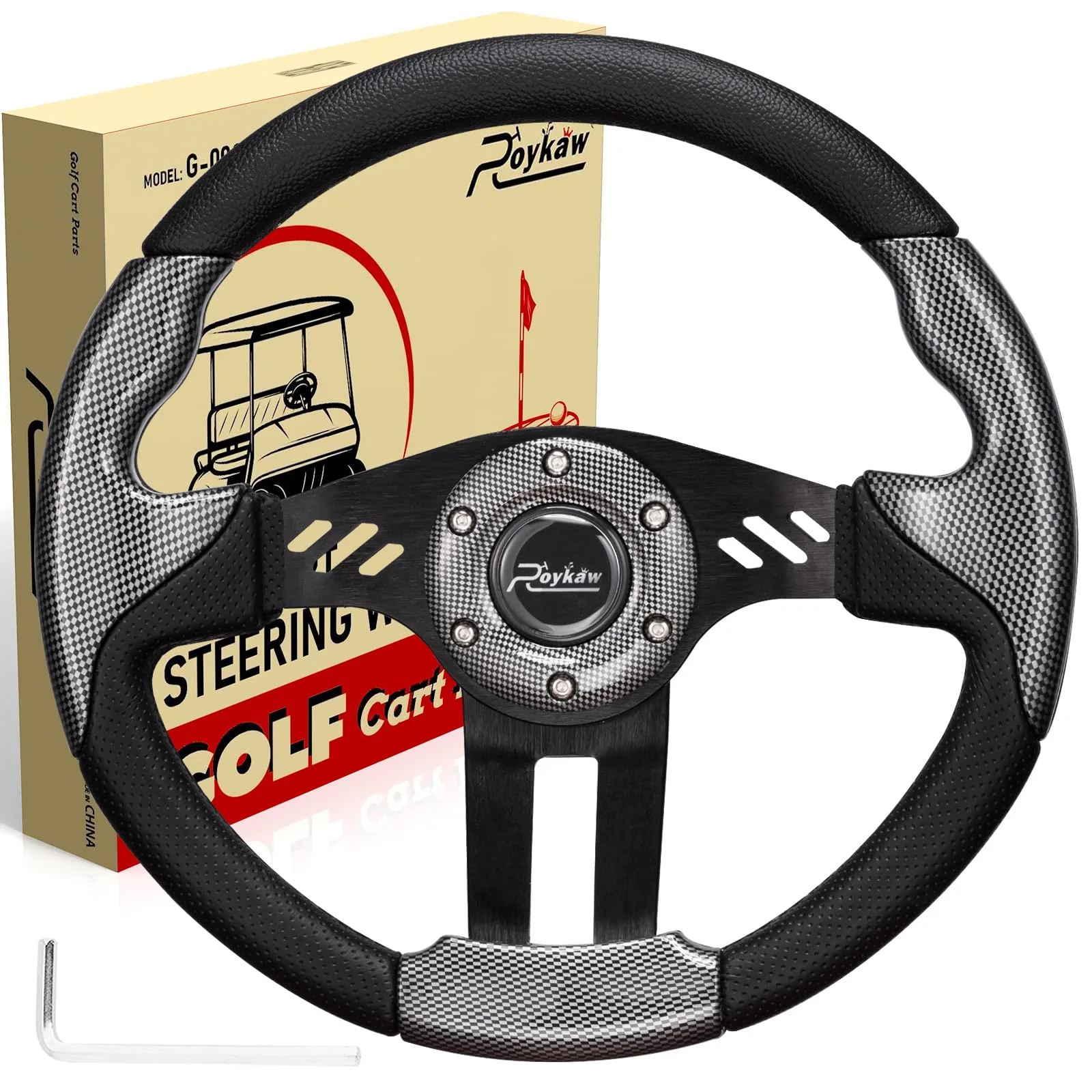 Roykaw-01 12.5-Inch Golf Cart Steering Wheel