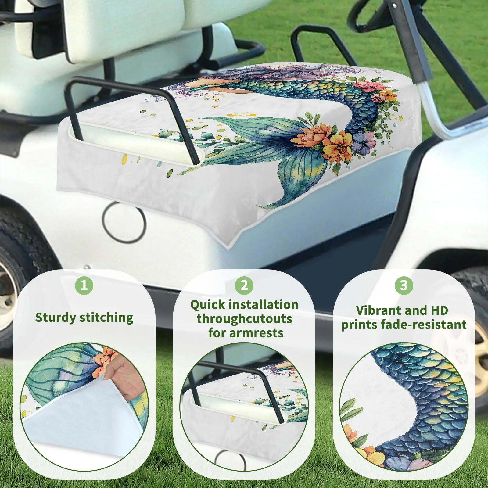 Snatocys Universal Golf Cart Seat Towel Blanket — 51 x 31 in Teal image 4