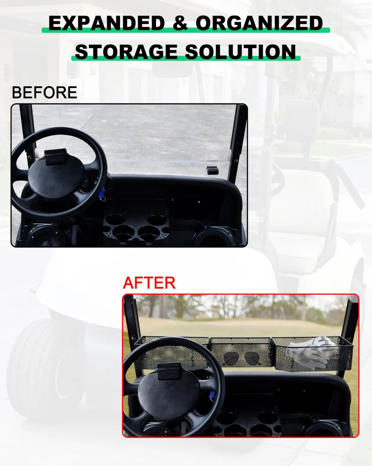 LDETXY Front Storage Basket for E-Z-GO RXV 2008+ image 3