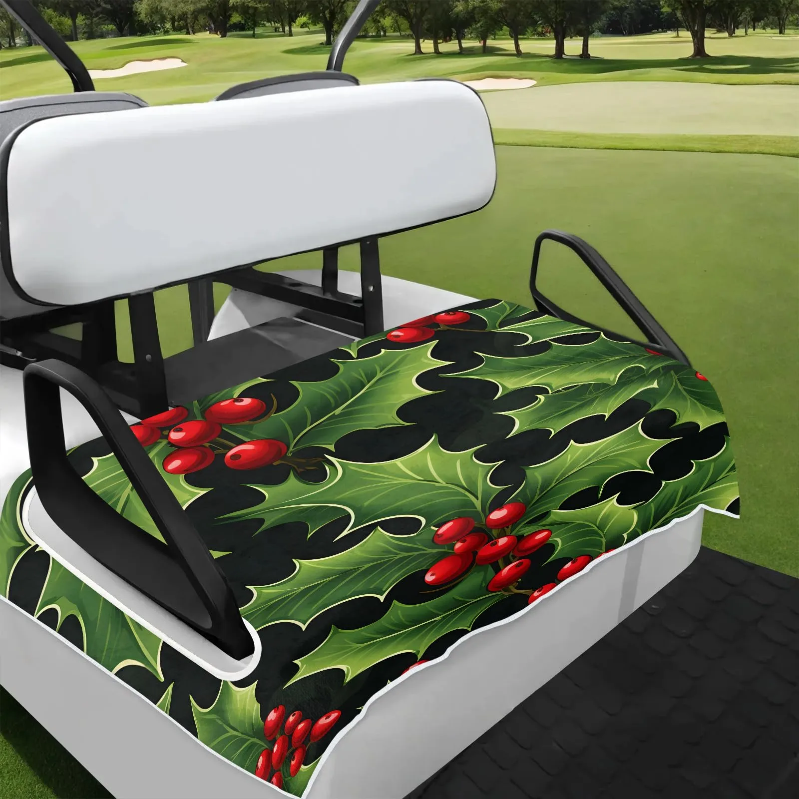 Tiveruda Merry Christmas Berries Golf Cart Seat Cover