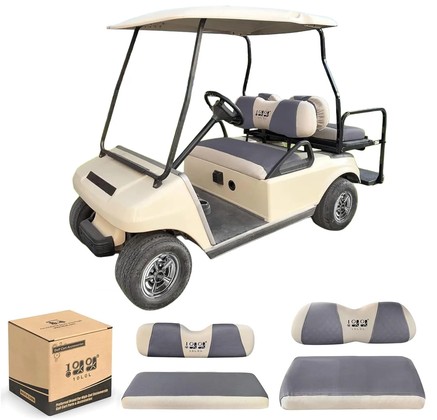10L0L Golf Cart Front and Rear Seat Covers