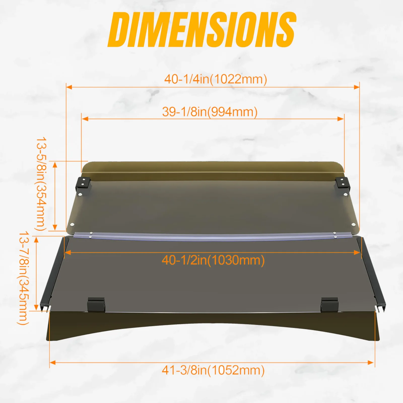 KUAFU Folding Tinted Windshield for E-Z-GO TXT image 4