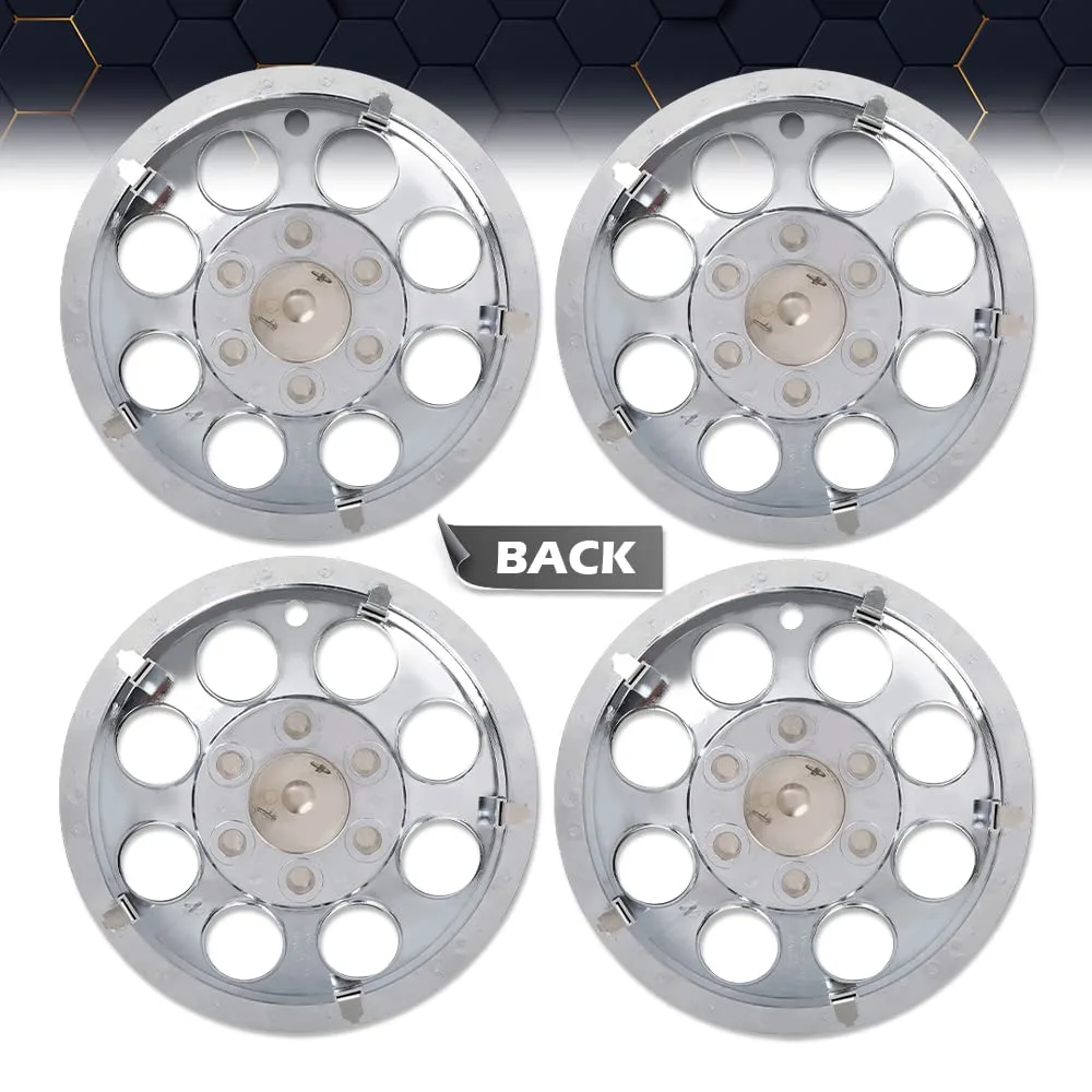 PIT66 10-Inch Chrome Golf Cart Wheel Cover Hub Caps image 2