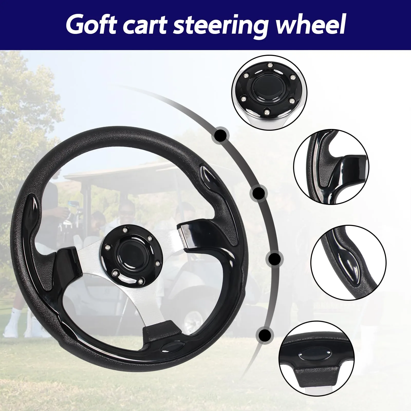 GONMOT GOM56 12.5-Inch Golf Cart Steering Wheel image 4