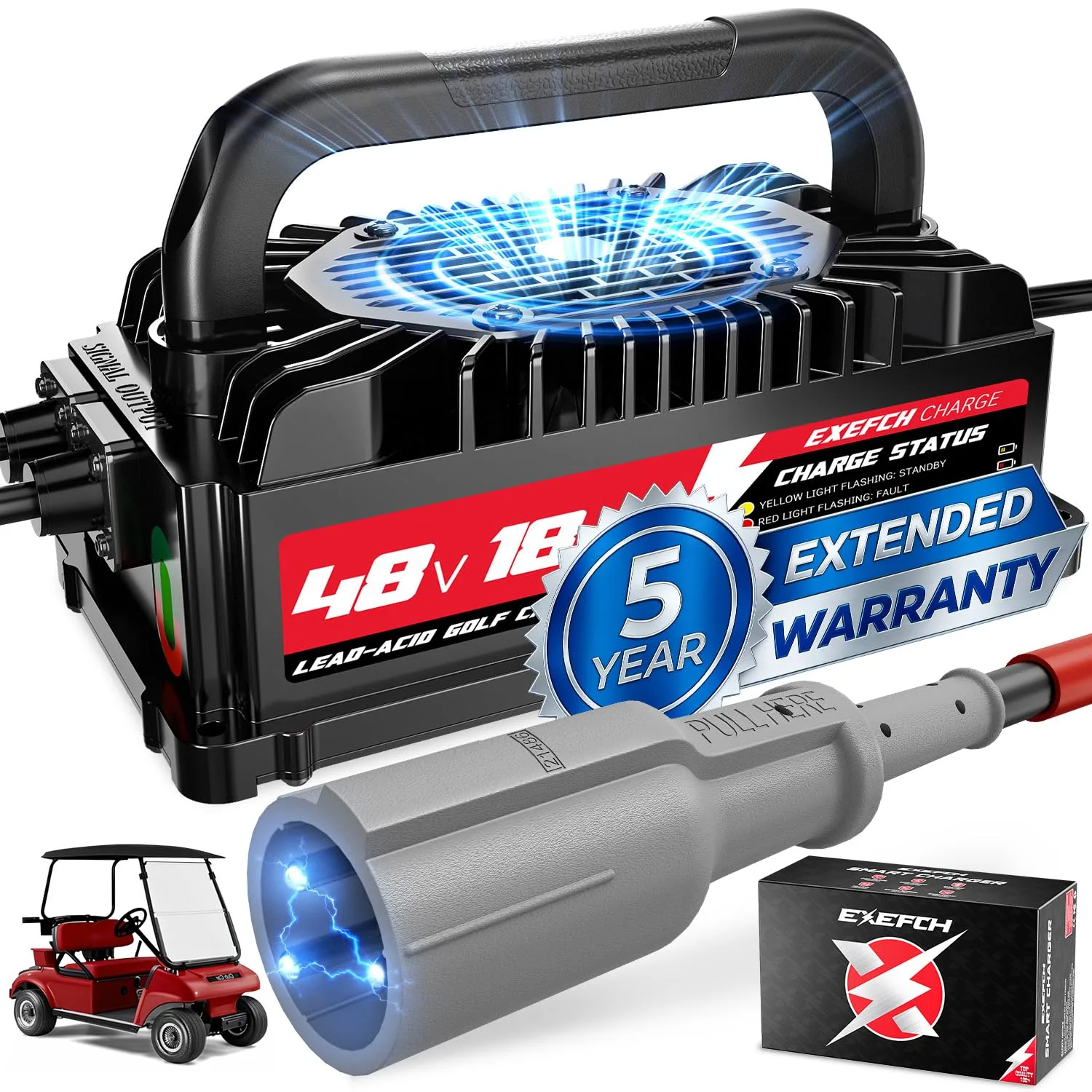 EXEFCH 48V 18A Charger for Club Car Precedent and DS