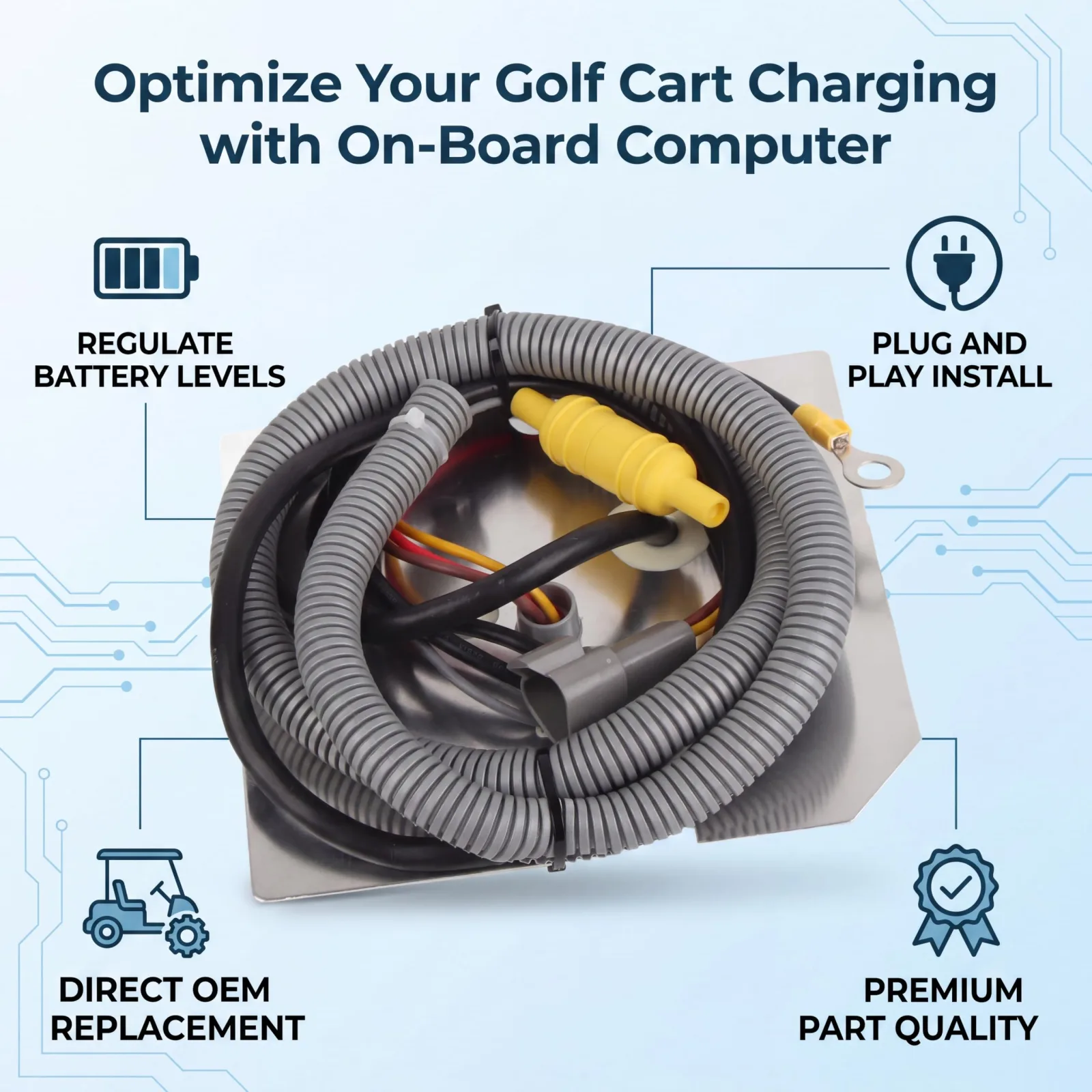 Ayayu OBC for Club Car DS 1998-2004, 48V 3-Pin image 2