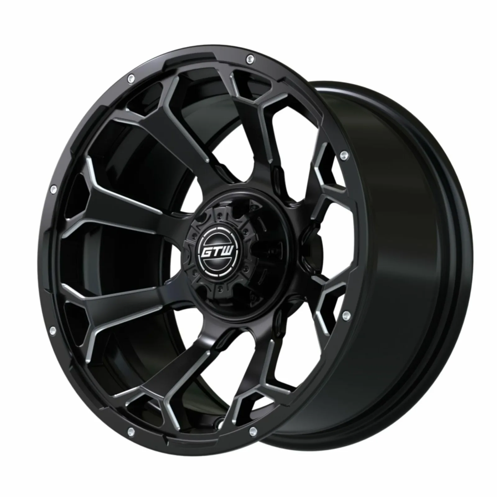 GTW Raven 14-Inch Matte Black Golf Cart Wheel image 3