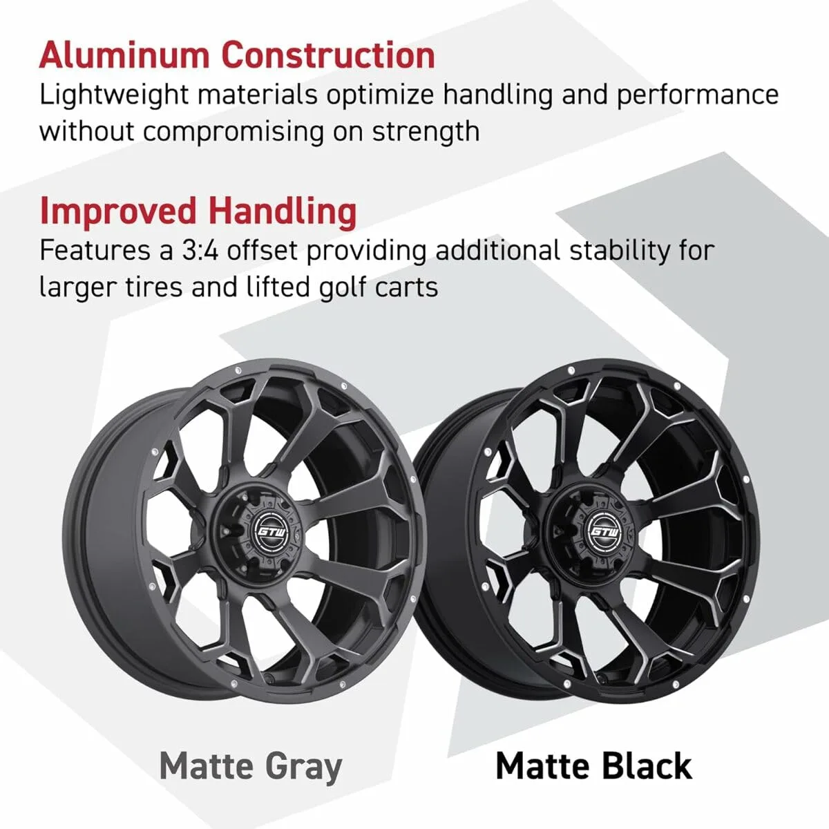 GTW Raven 14-Inch Matte Black Golf Cart Wheel image 4