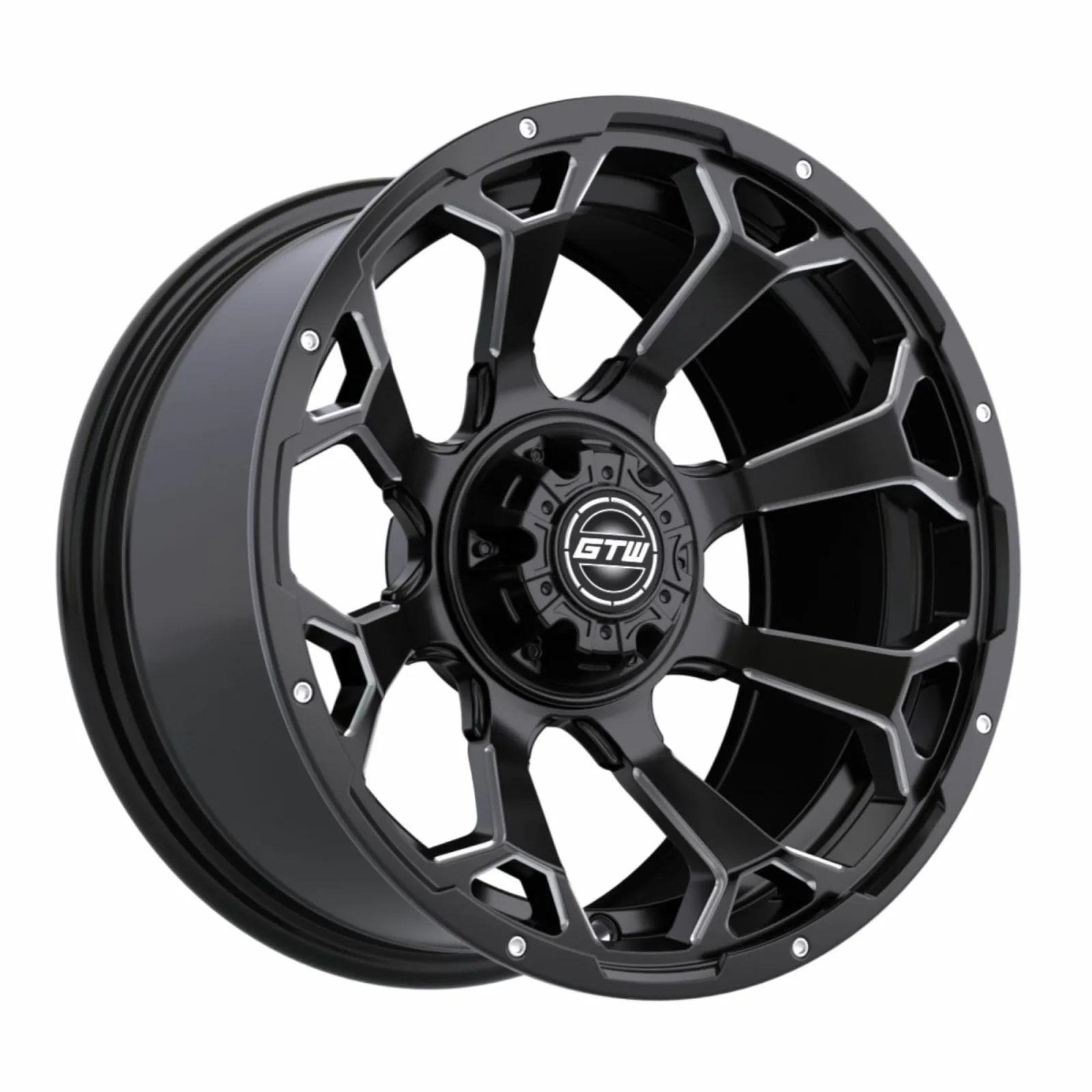 GTW Raven 14-Inch Matte Black Golf Cart Wheel