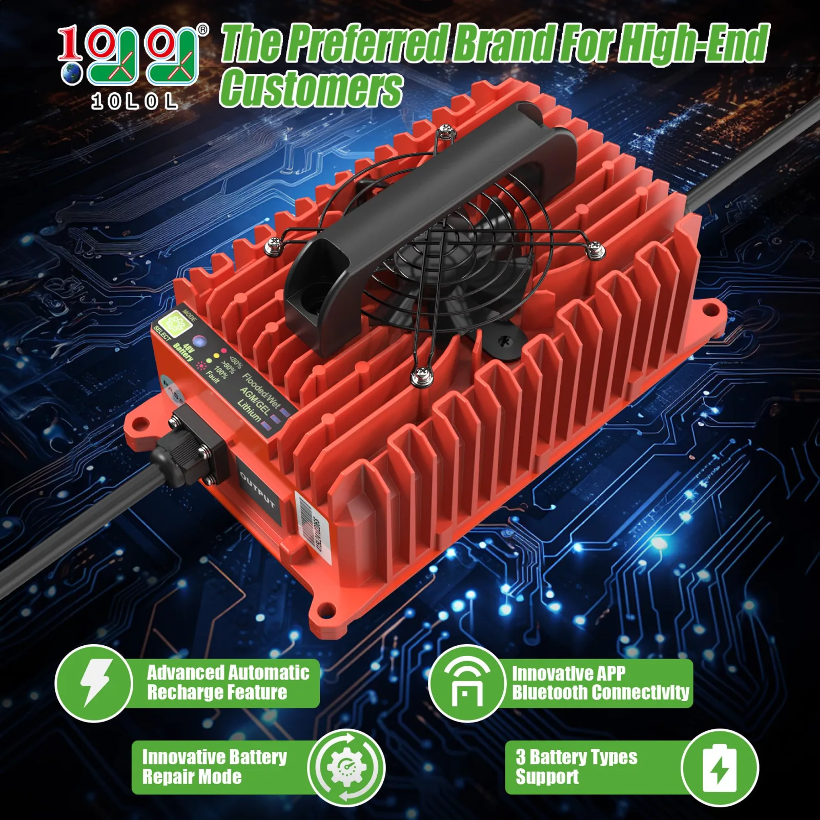10L0L 48V 15A Charger for Yamaha G19 and G22 image 2