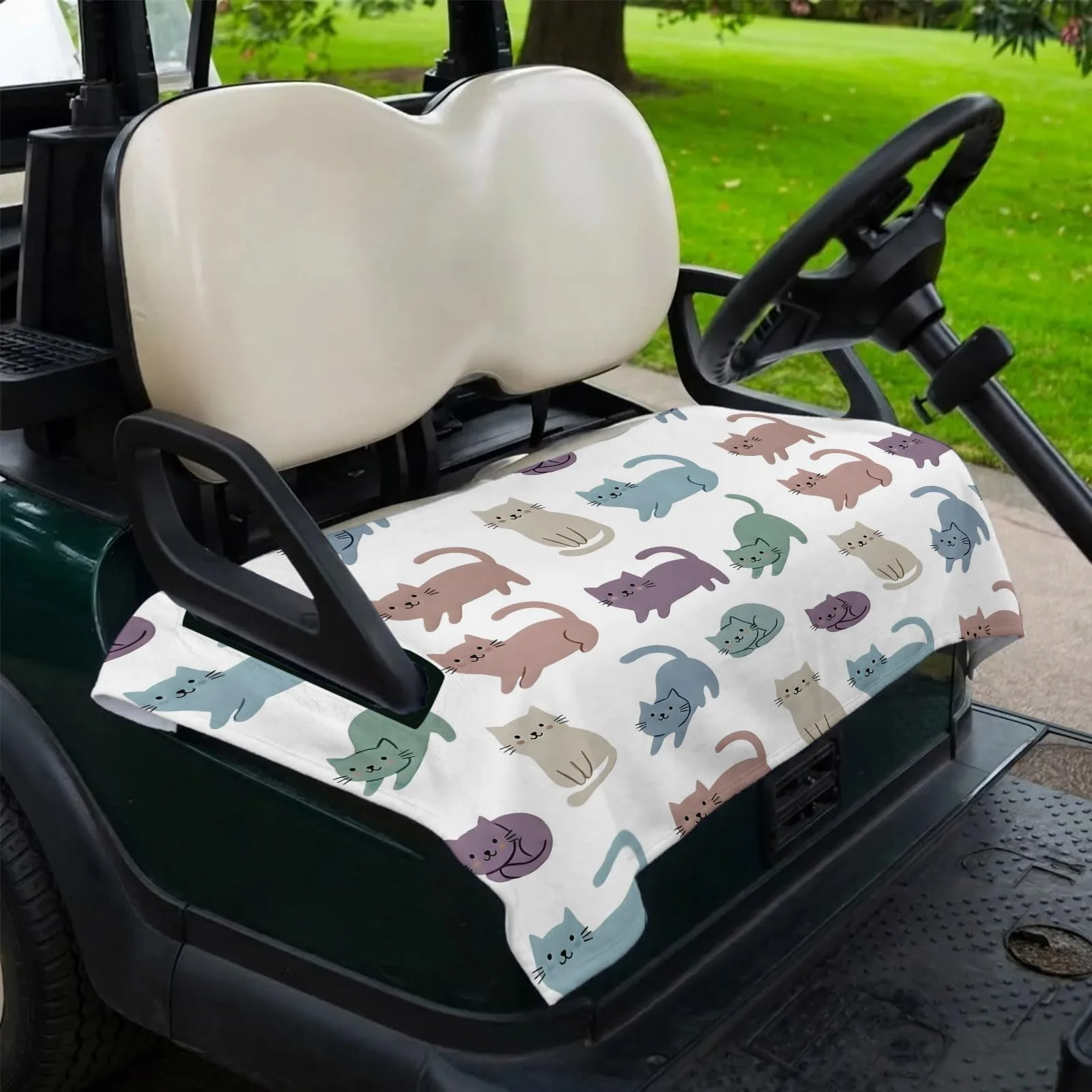 DecorLovee Cartoon Cat Golf Cart Seat Cover 51 x 31 in image 2