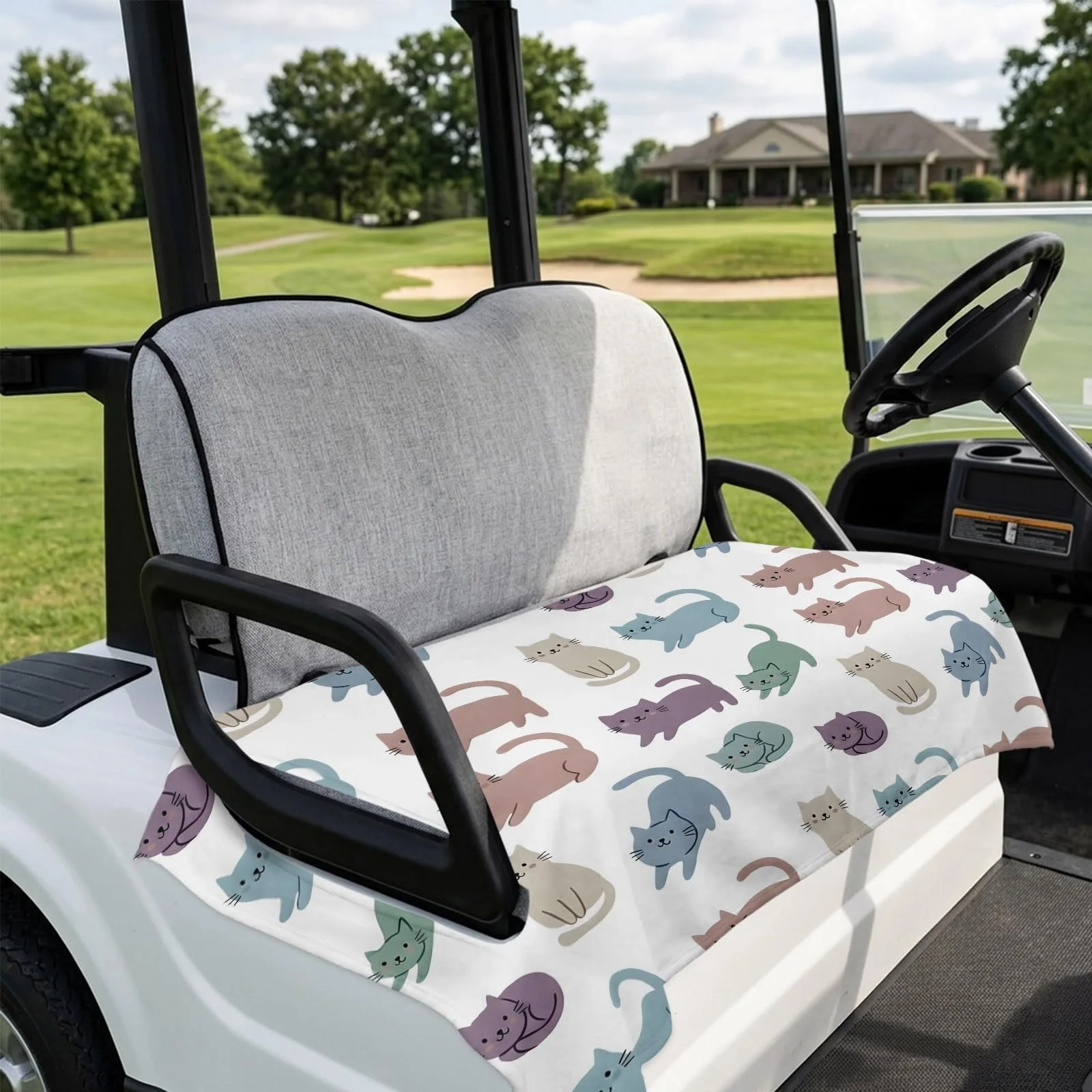 DecorLovee Cartoon Cat Golf Cart Seat Cover 51 x 31 in image 4