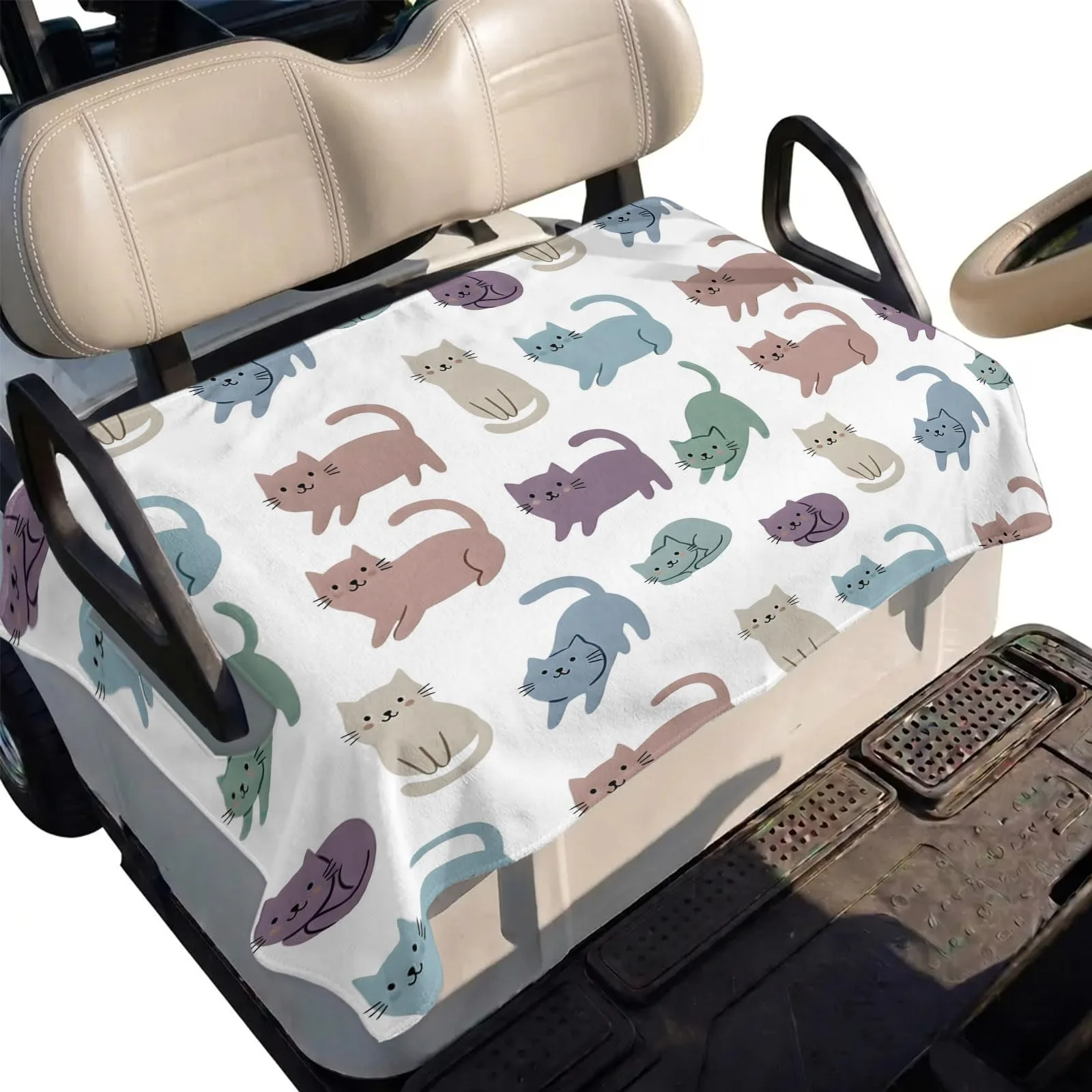 DecorLovee Cartoon Cat Golf Cart Seat Cover 51 x 31 in