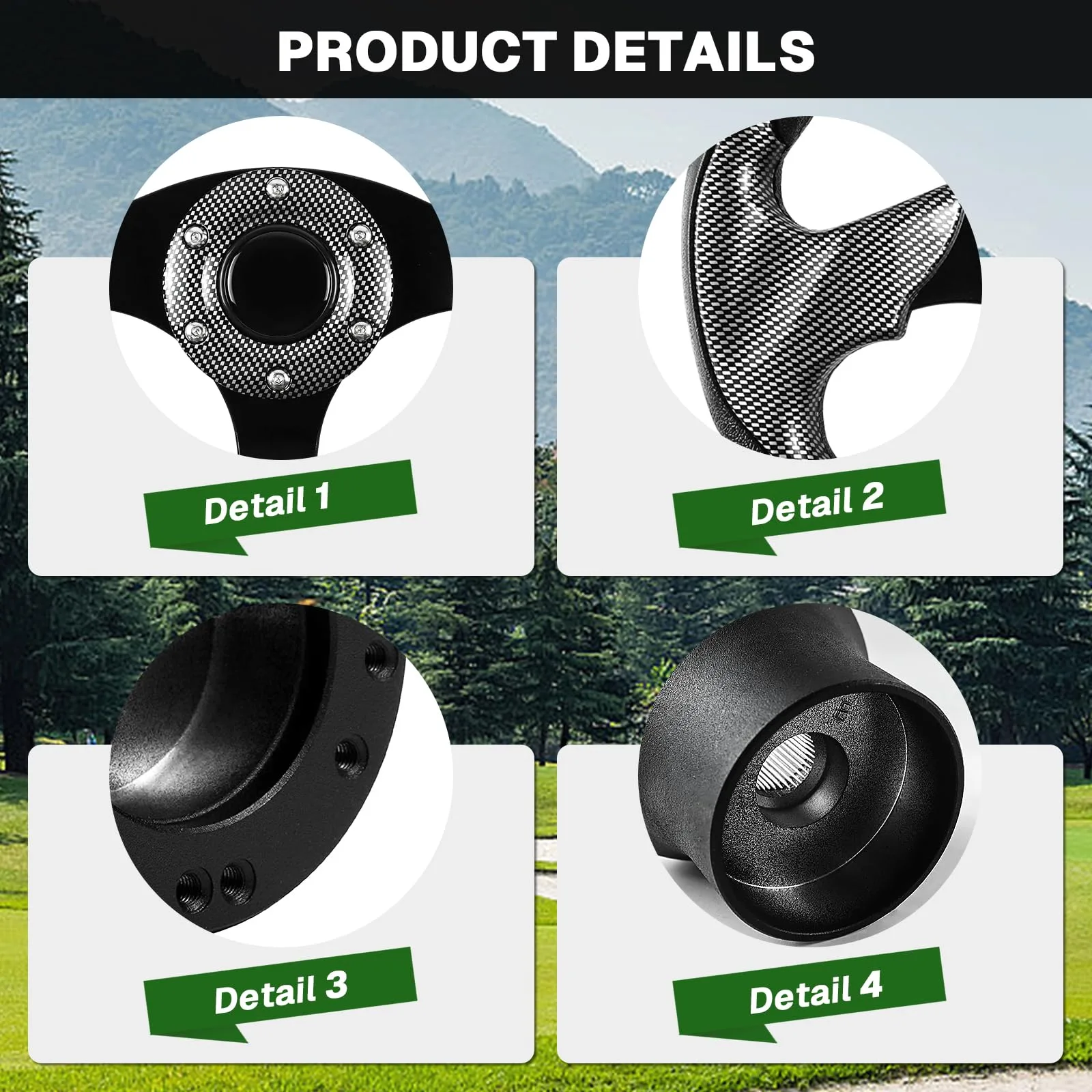 VOONKE D-Bottom Steering Wheel for E-Z-GO TXT & RXV image 3