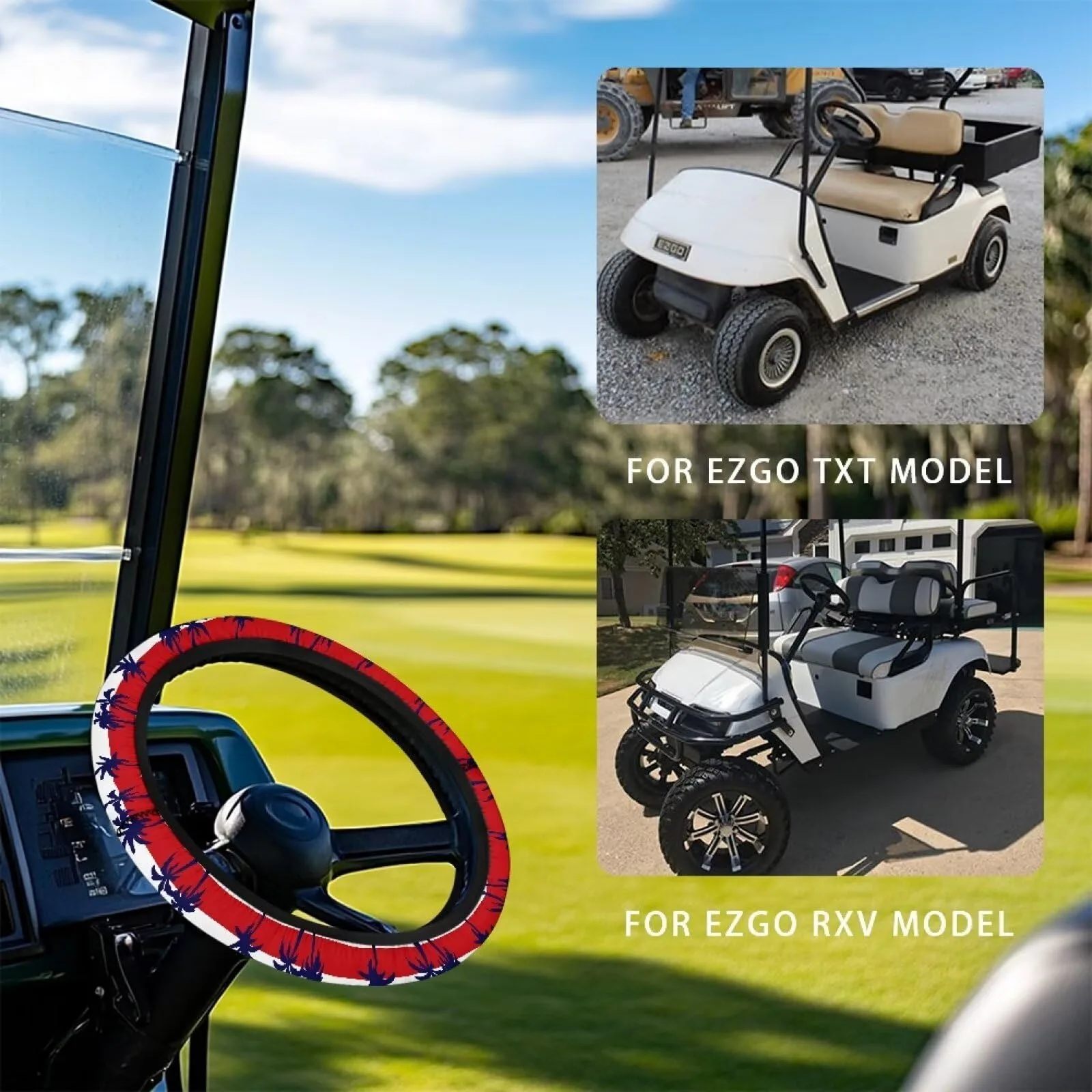 Darisoco American Flag Palm Golf Cart Steering Wheel Cover image 3