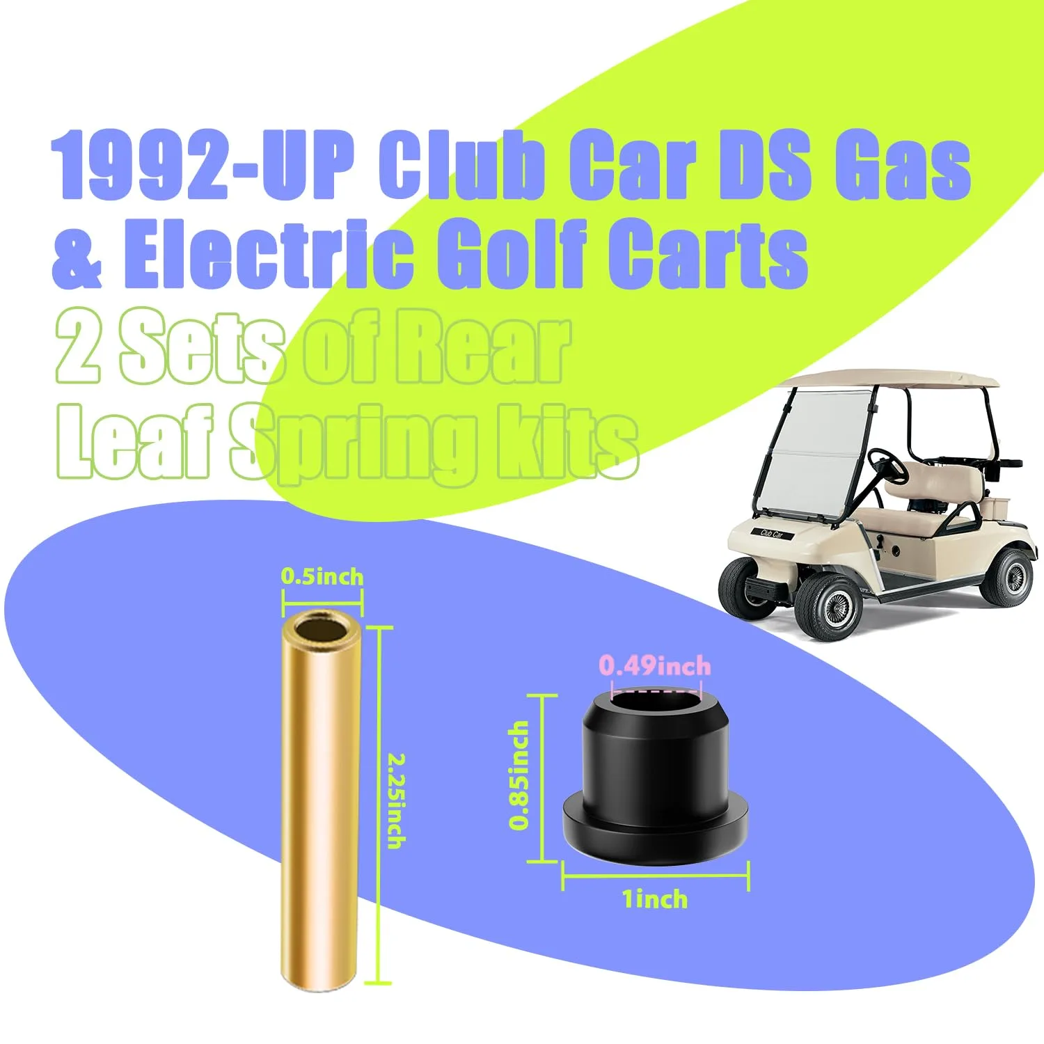 Panglong Club Car DS Rear Leaf Spring Bushing Kit FDG-070 image 2