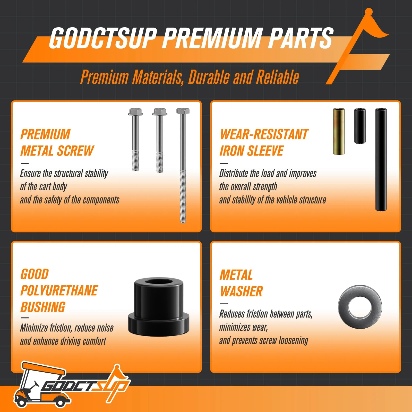GODCTSUP Front Bushing Kit for Club Car Precedent image 4