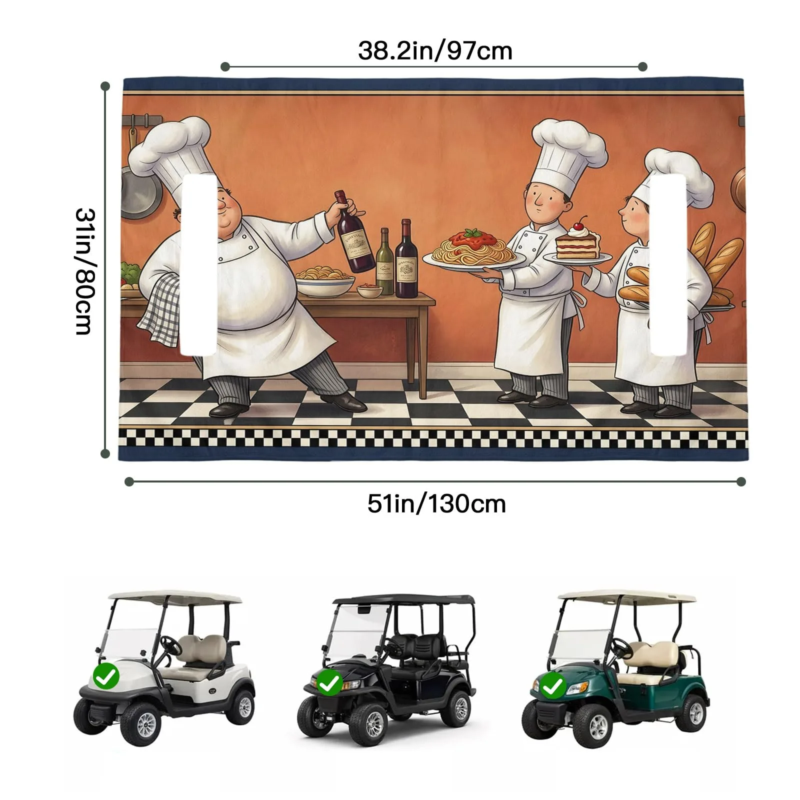 Trosturdspn Golf Cart Seat Towel Cover, 51 x 31 in image 2