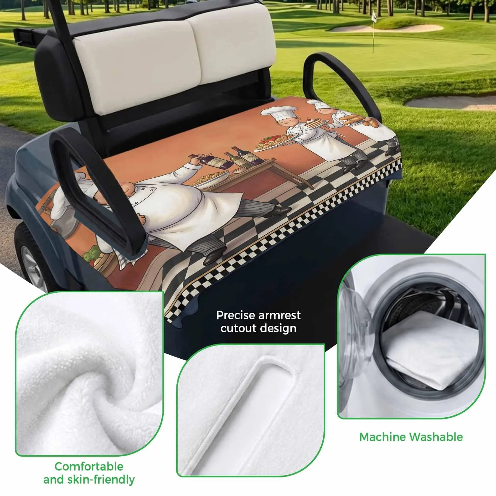 Trosturdspn Golf Cart Seat Towel Cover, 51 x 31 in image 3