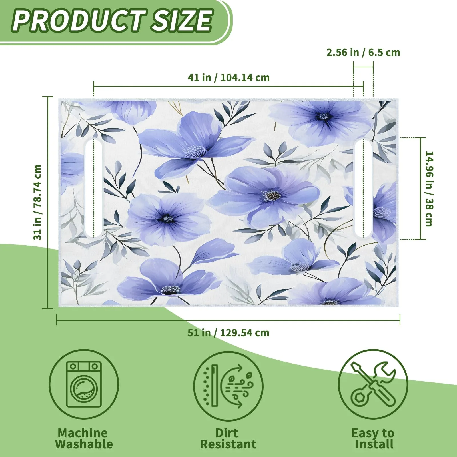 Tiveruda Purple Flower Golf Cart Seat Cover 51 x 31 in image 2