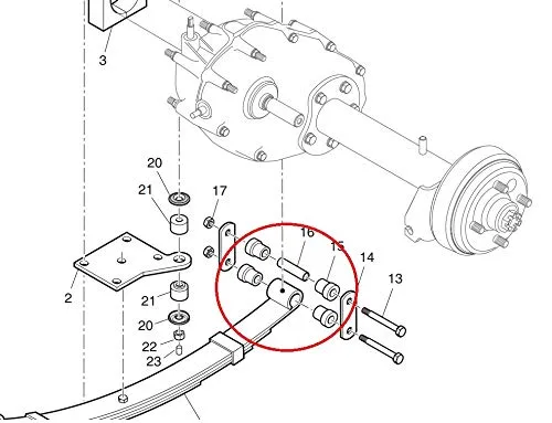 A.A Rear Leaf Spring Bushings for E-Z-GO TXT / Medalist (1994+), 70291-G01 & 70289-G02 image 2