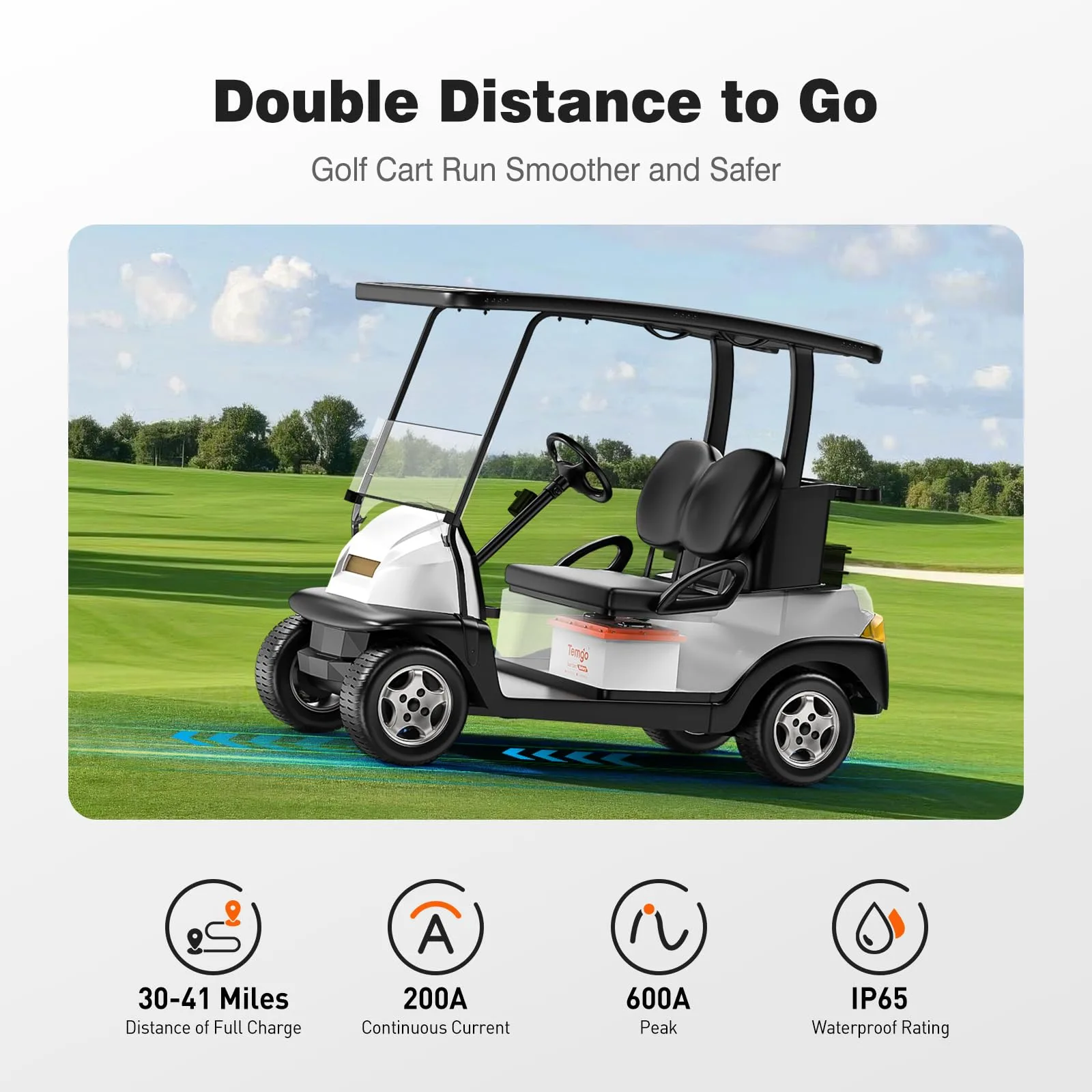 TEMGO M36-100 36V (38.4V) 100Ah LiFePO4 Golf Cart Battery Kit image 4