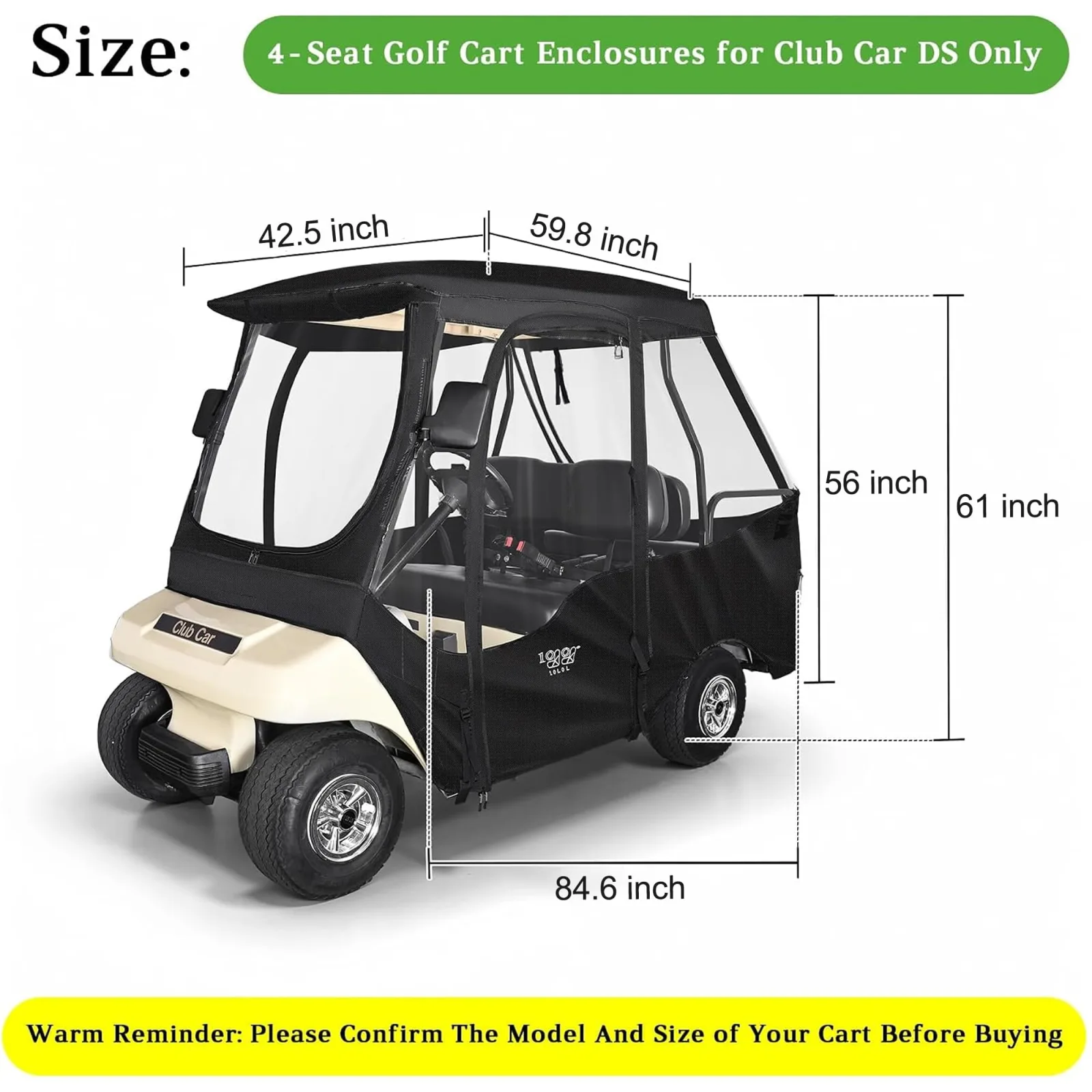 10L0L Golf Cart Enclosure for Club Car DS 4 Passenger image 2