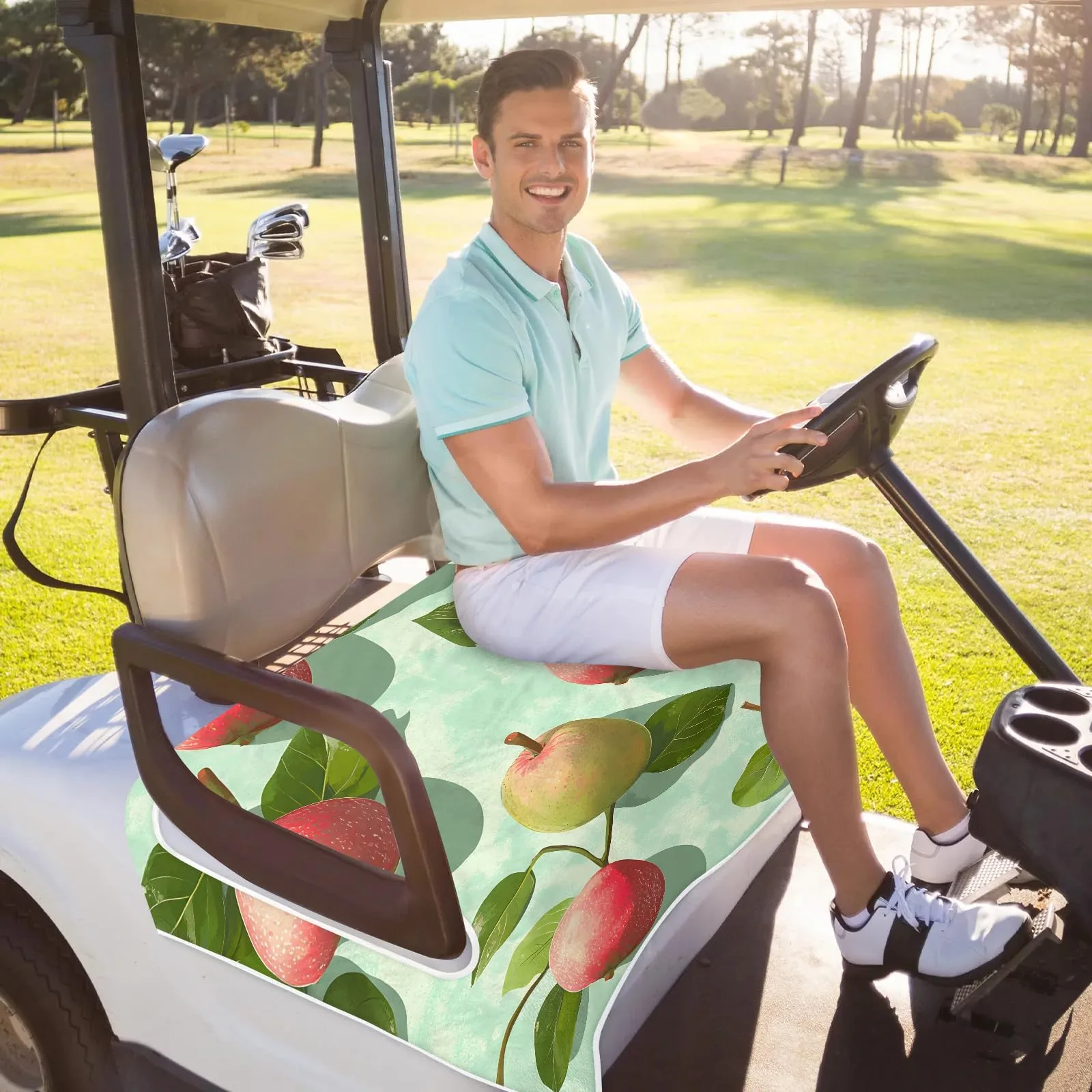 Tiveruda Golf Cart Seat Cover 51" x 31" Microfiber Double Seat image 4