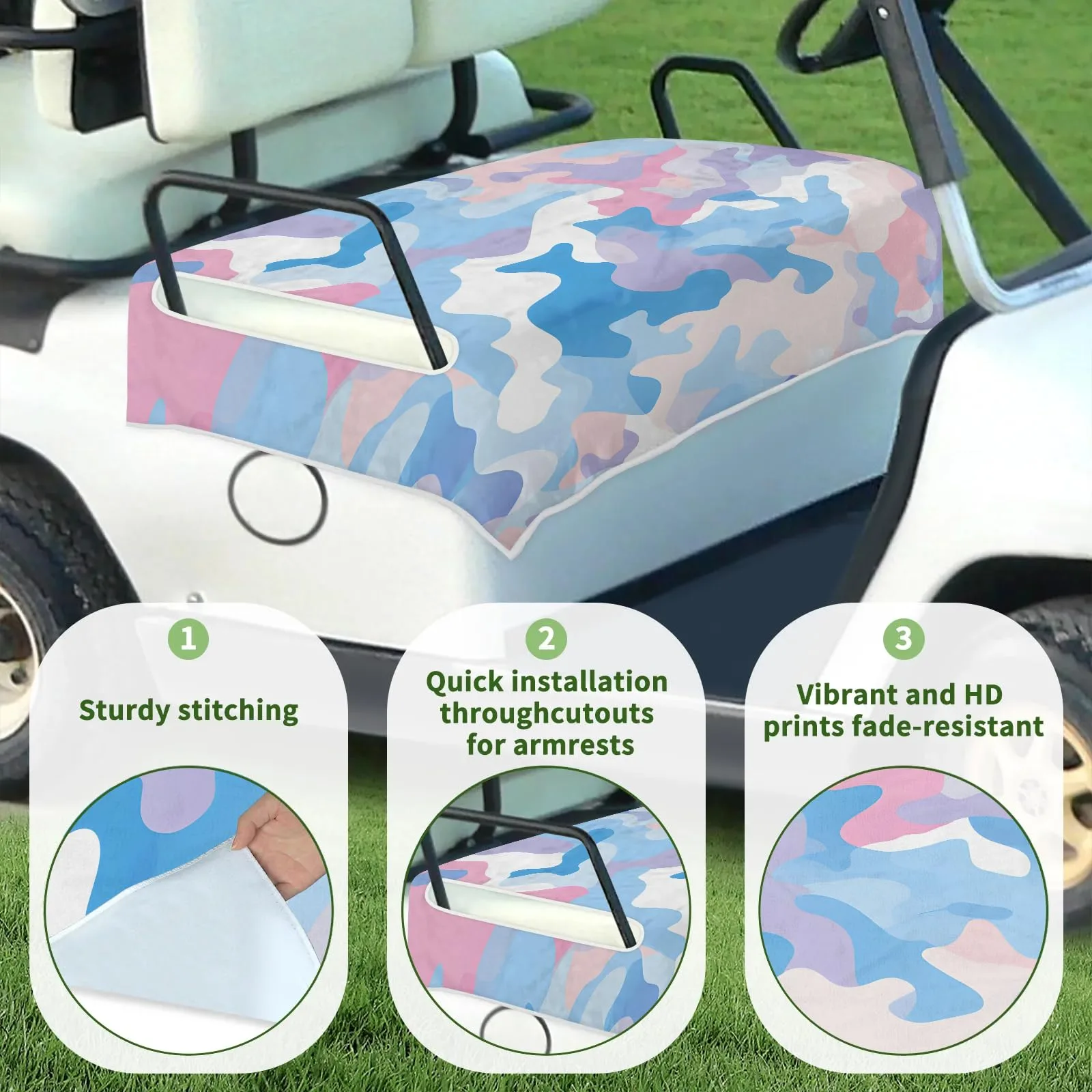 Tiveruda Camouflage Golf Cart Seat Cover, 51 x 31 Inch image 3