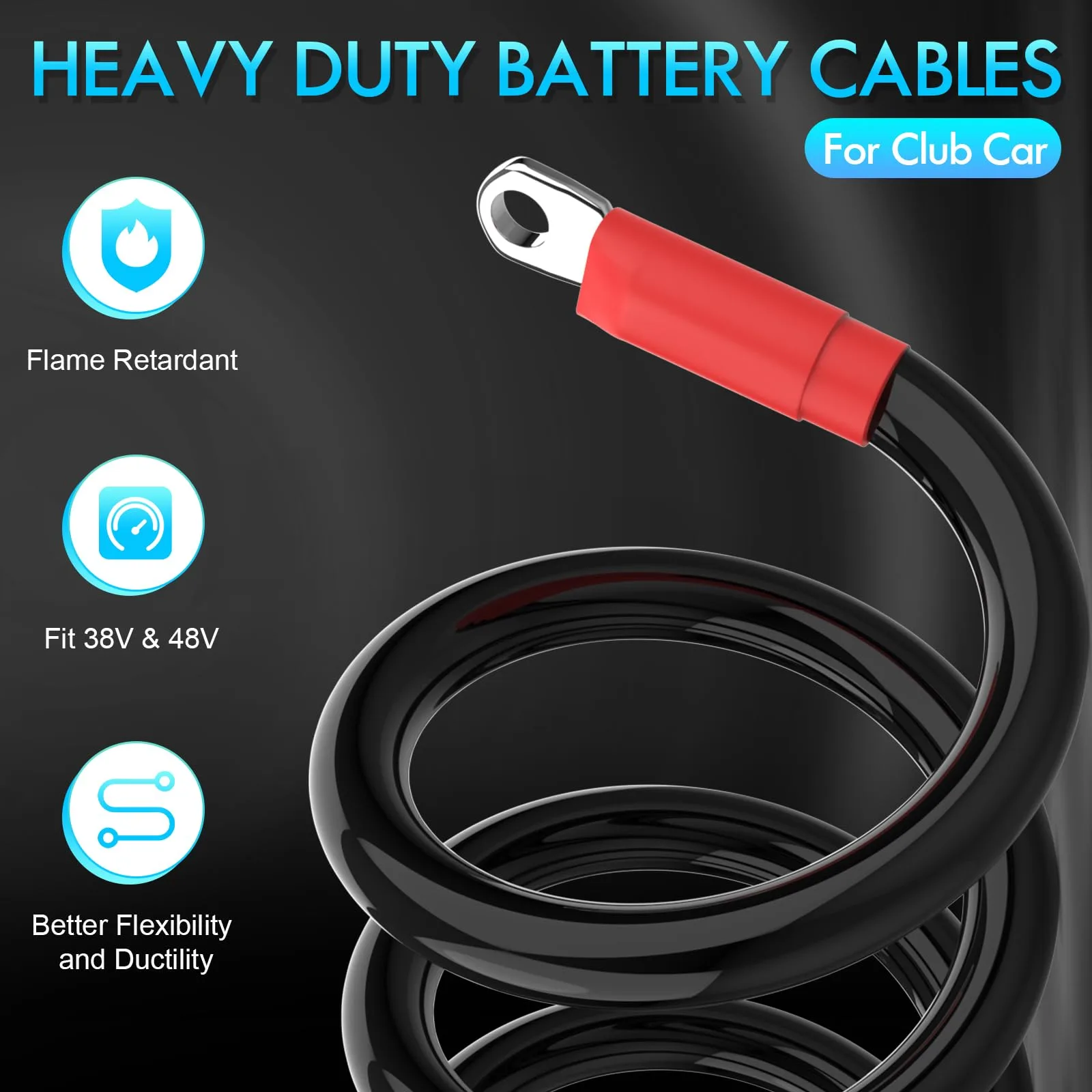 ENEKERP Club Car DS & Precedent Battery Cable Kit image 2