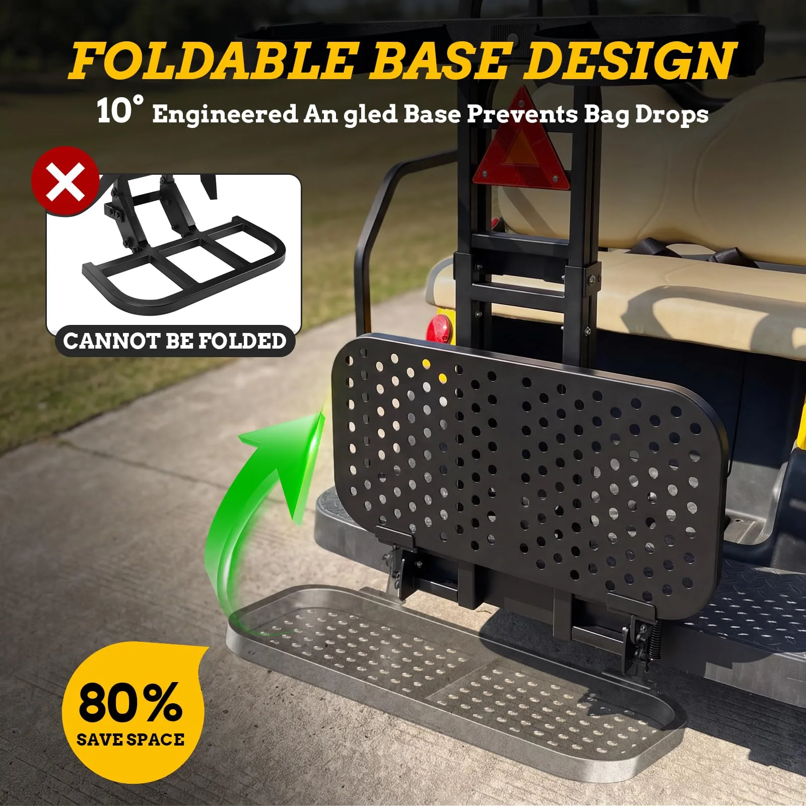 EXOEMTS Foldable Golf Cart Rear Seat Bag Holder image 3