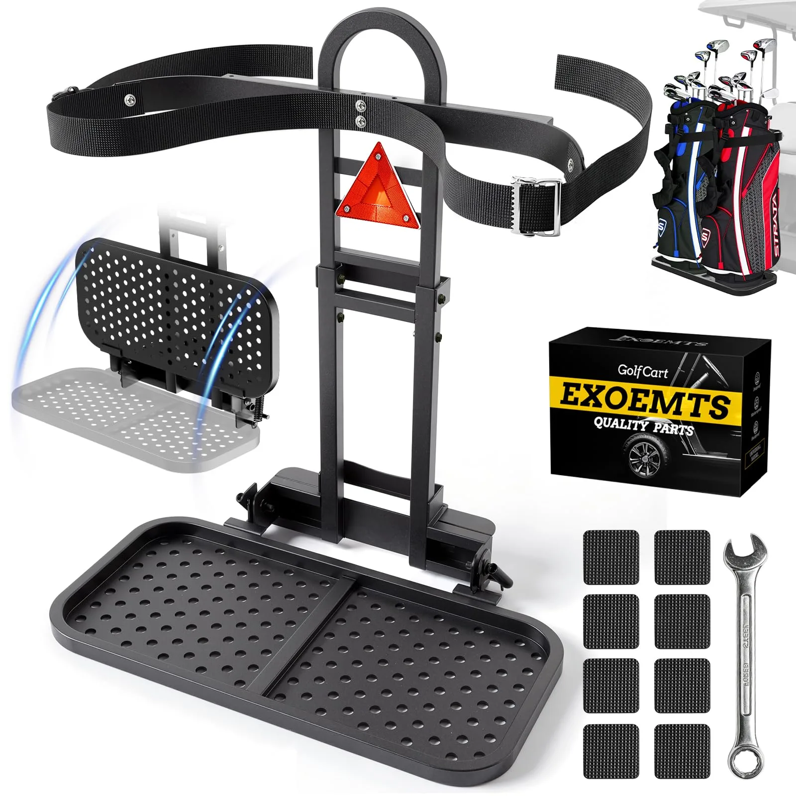 EXOEMTS Foldable Golf Cart Rear Seat Bag Holder