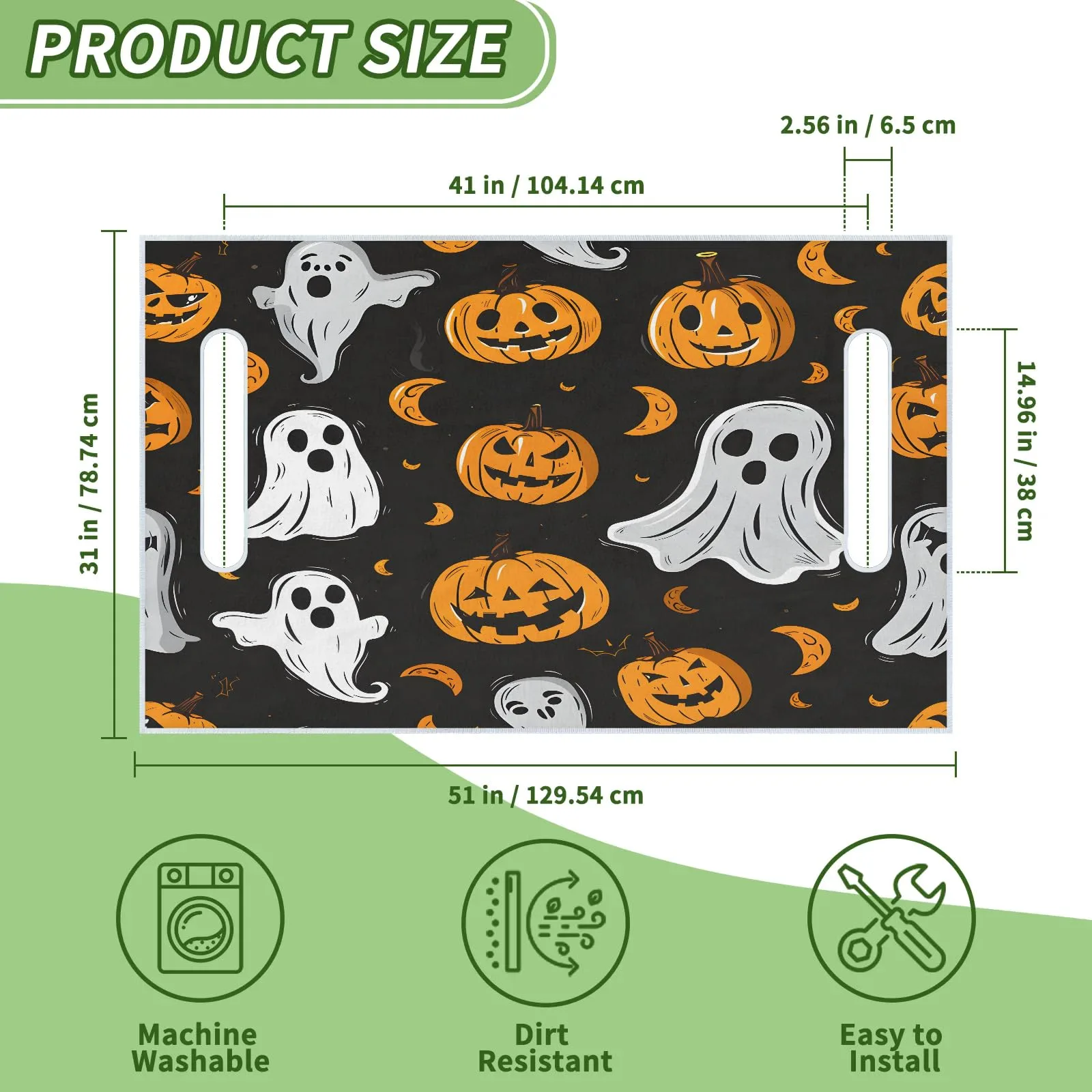Tiveruda Halloween Ghost Golf Cart Seat Cover 51 x 31 in image 2
