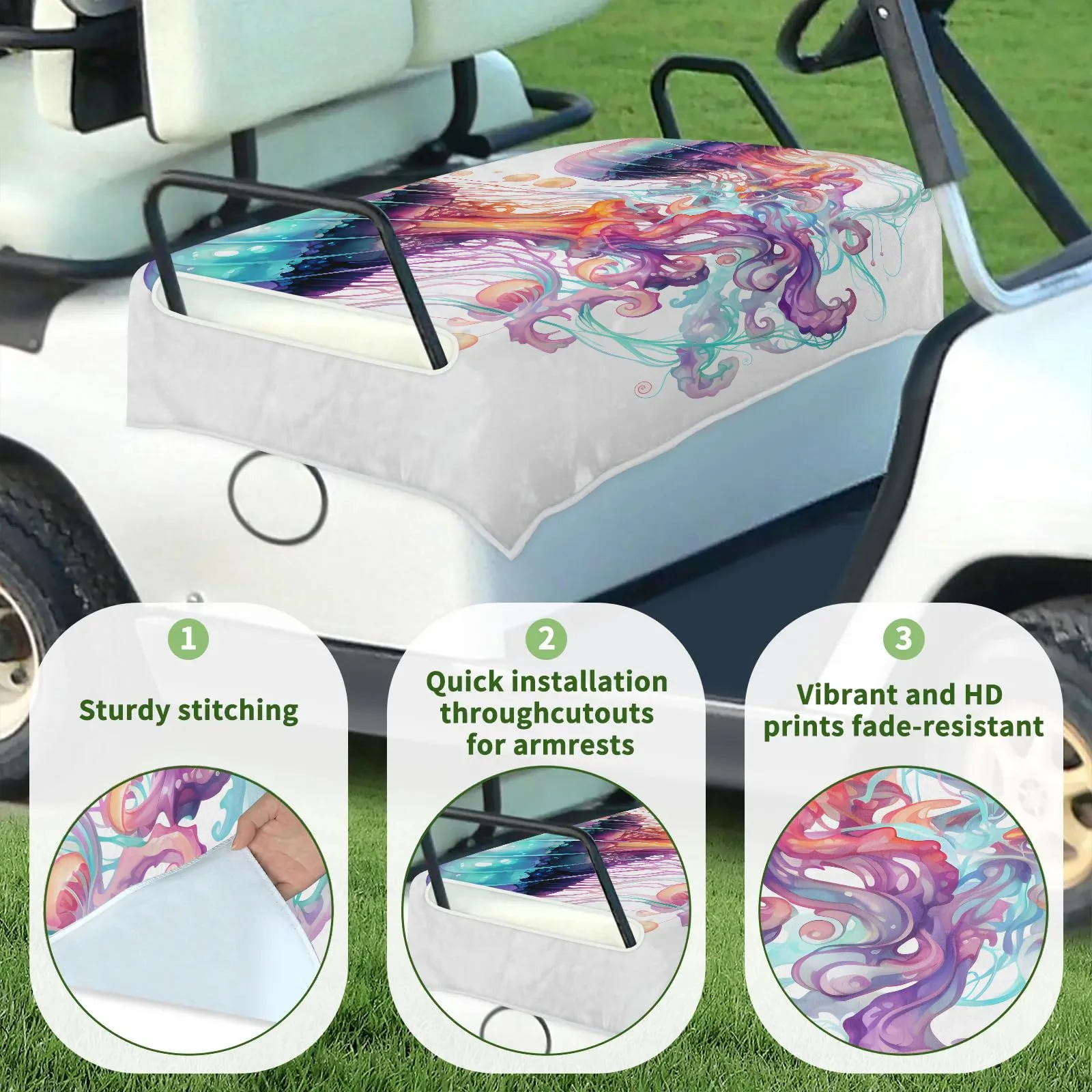 Tiveruda Golf Cart Seat Cover for Double Seats image 3