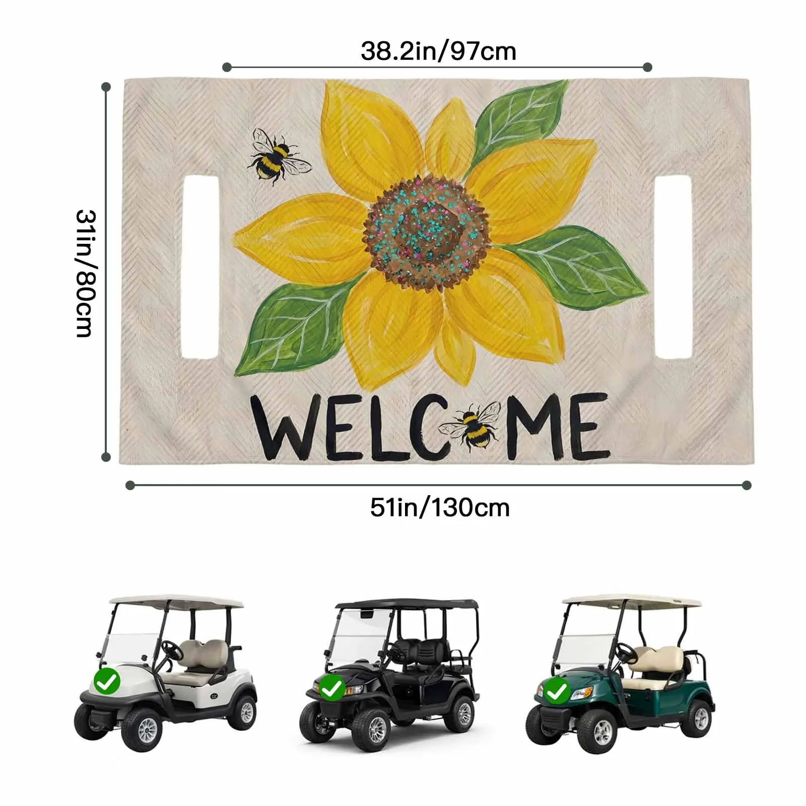 Trosturdspn Golf Cart Seat Towel Cover, 51 x 31 in image 2
