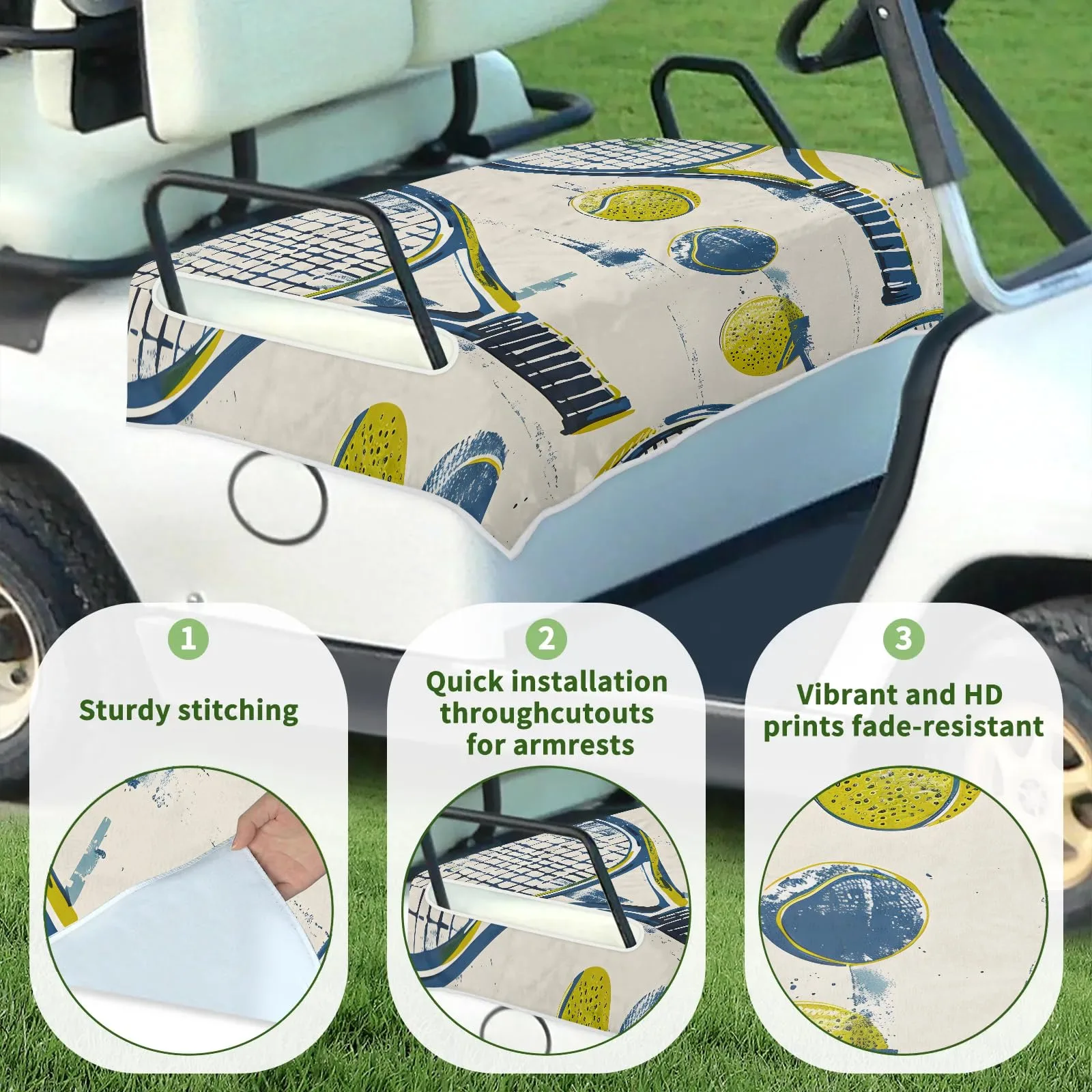 Tiveruda Golf Cart Seat Cover for Double Seats image 3