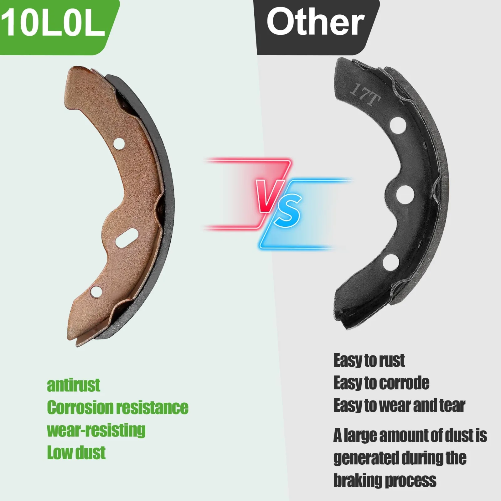 10L0L Golf Cart Brake Shoes and Spring Kit image 3