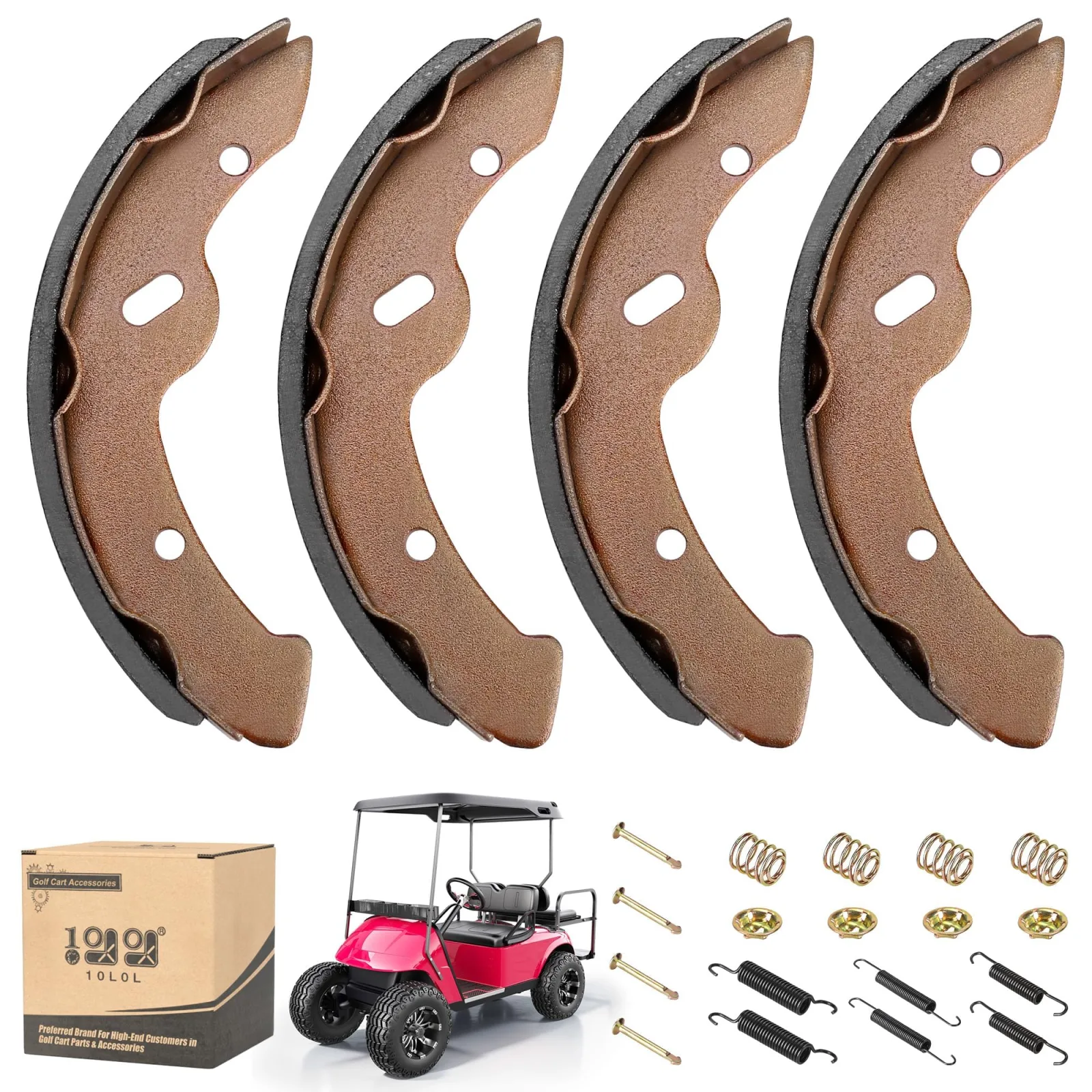 10L0L Golf Cart Brake Shoes and Spring Kit