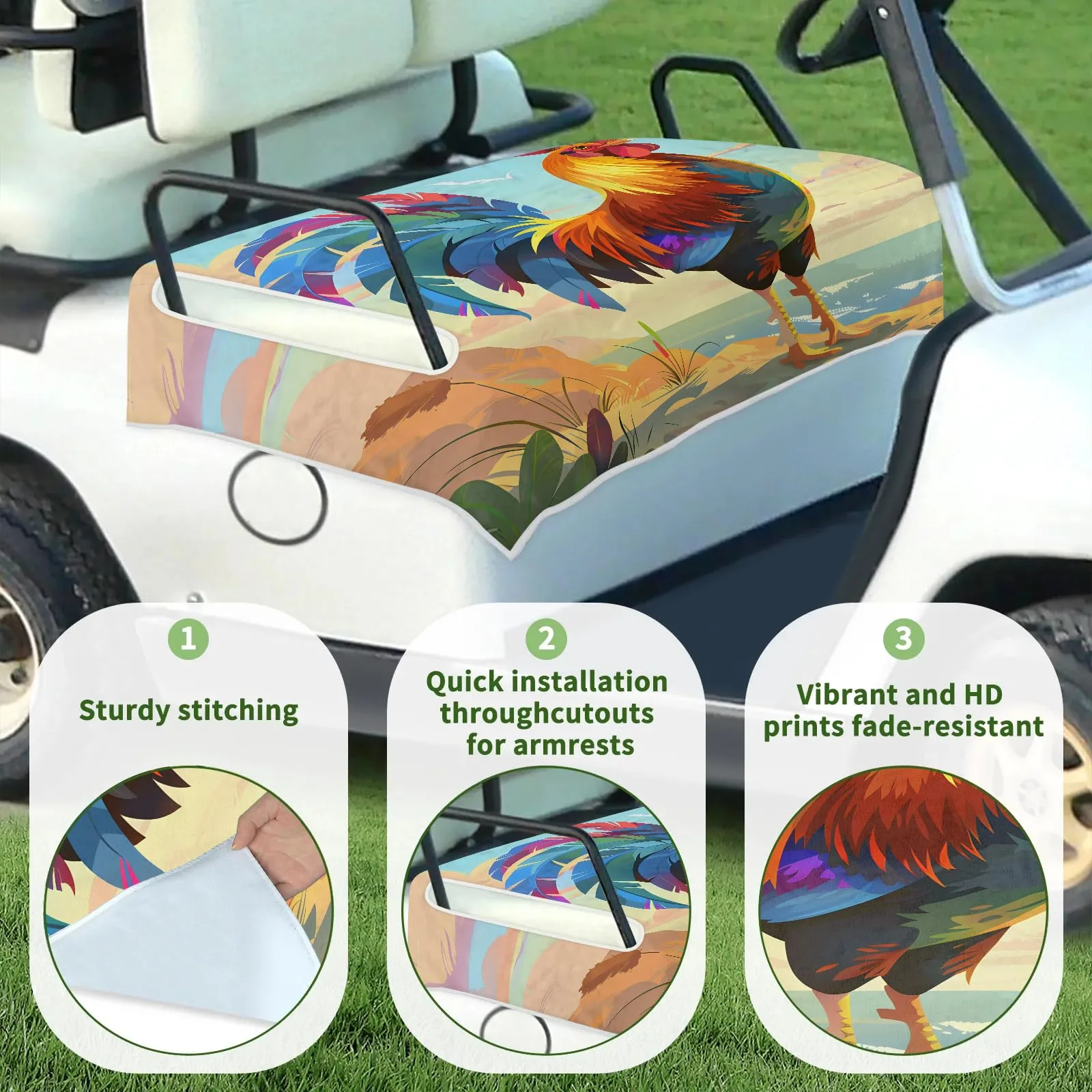 Tiveruda Golf Cart Seat Cover for Double Seats, 51 x 31 in image 3